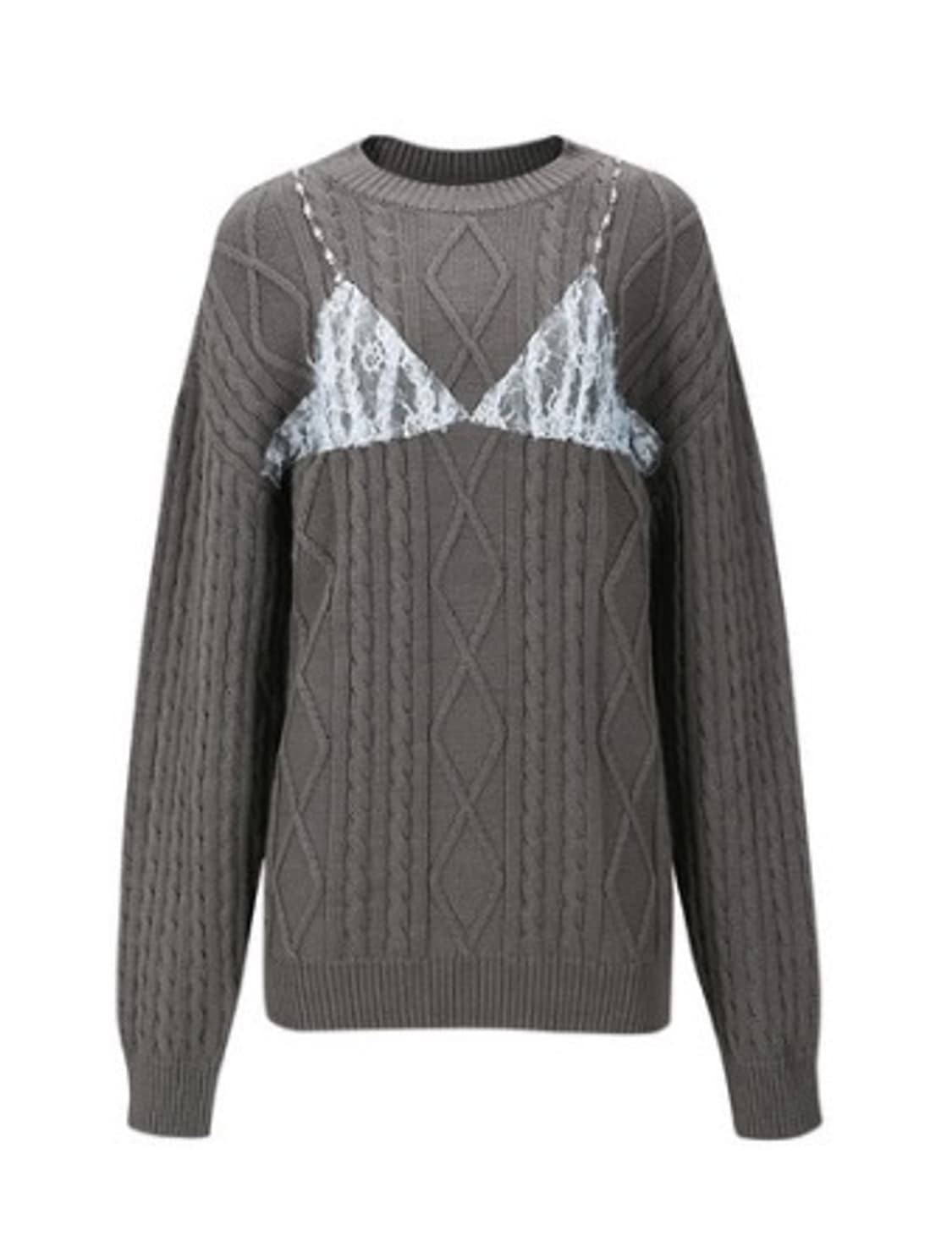 앤더슨벨 레이스란제리 보이프렌드 니트 상품이미지1