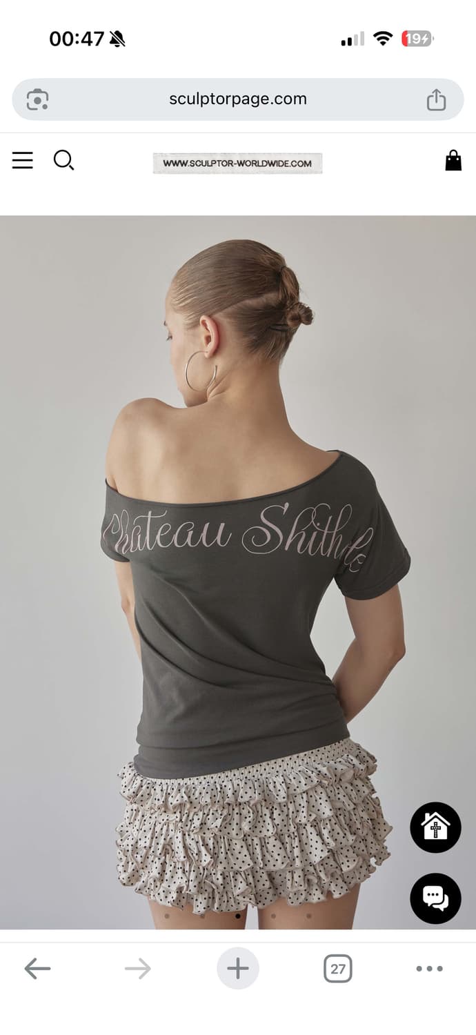 스컬프터 Chateau Shithole Tie Tee Charcoal 상품이미지2