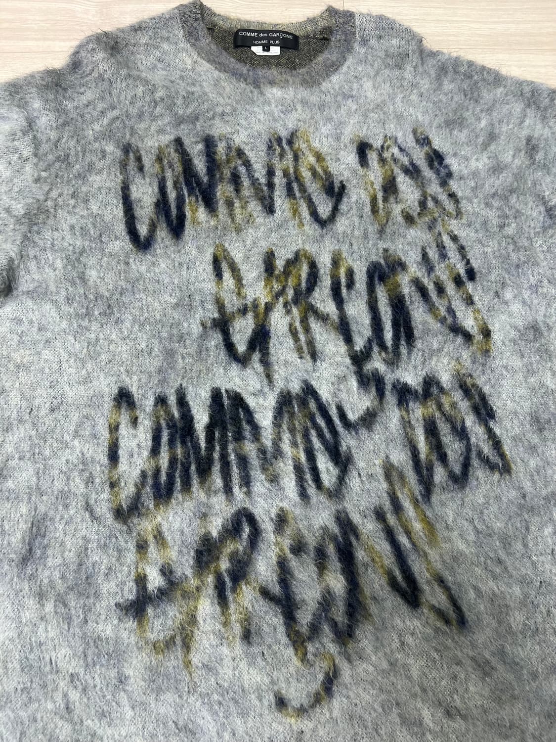 꼼데가르송 옴므플러스 / 레터링 자카드 모헤어 니트 / L 상품이미지4