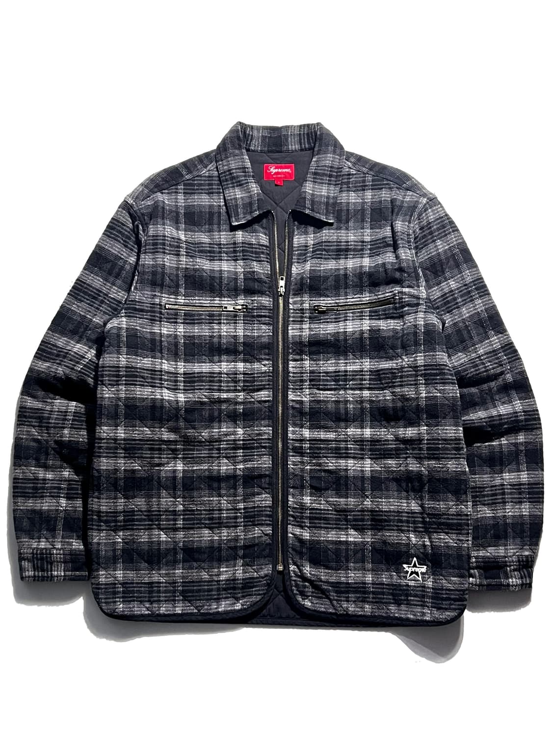 supreme 19FW Quilted Plaid Zip Up 상품이미지1
