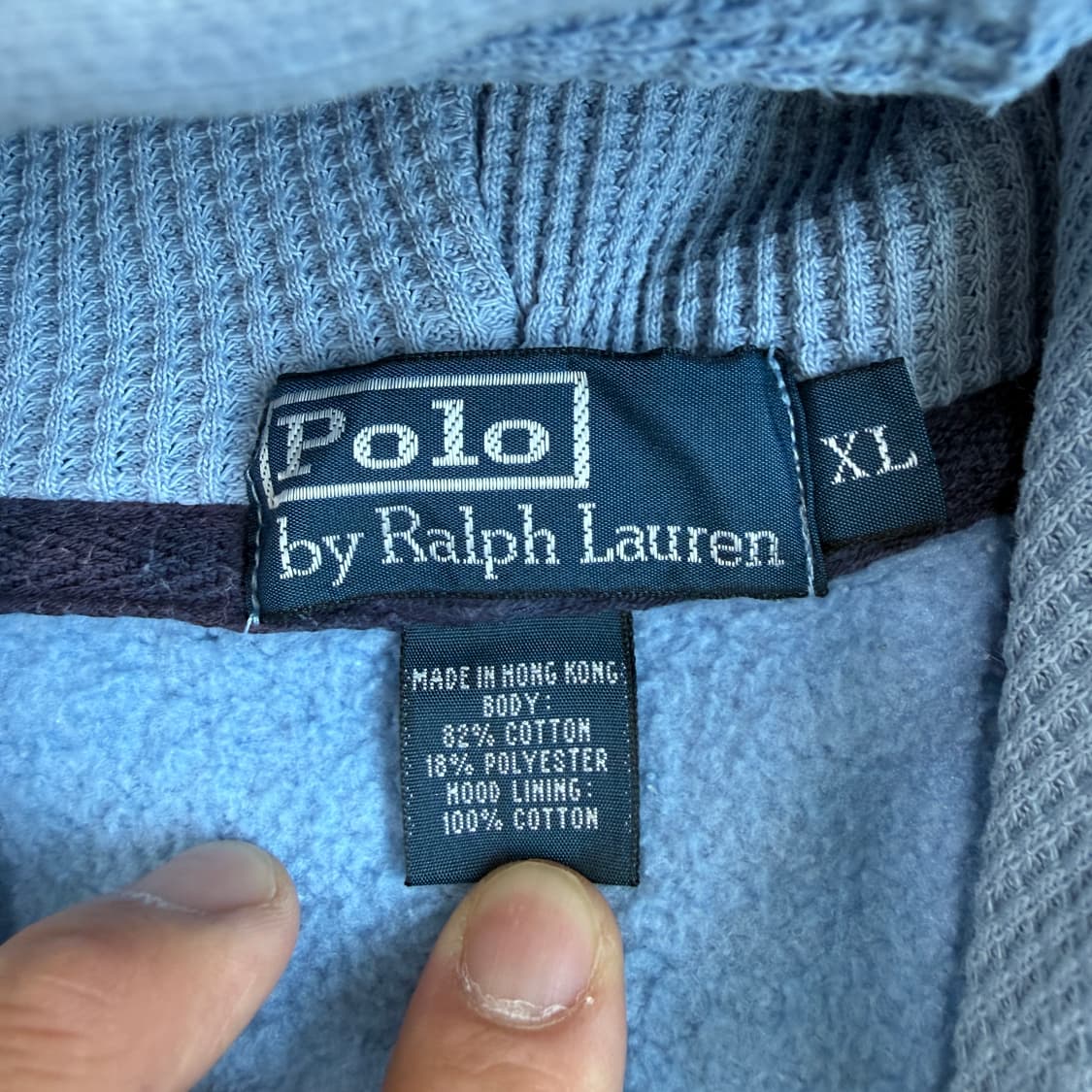 Polo  폴로 랄프로렌 자수 코튼 라이트 블루 후드집업   상품이미지5