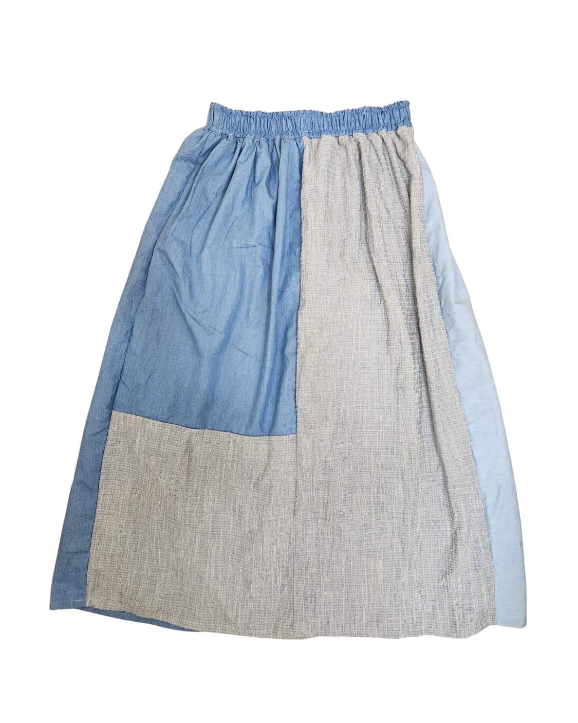 360도 양면 데님 중청 패치워크 롱스커트 상품이미지5