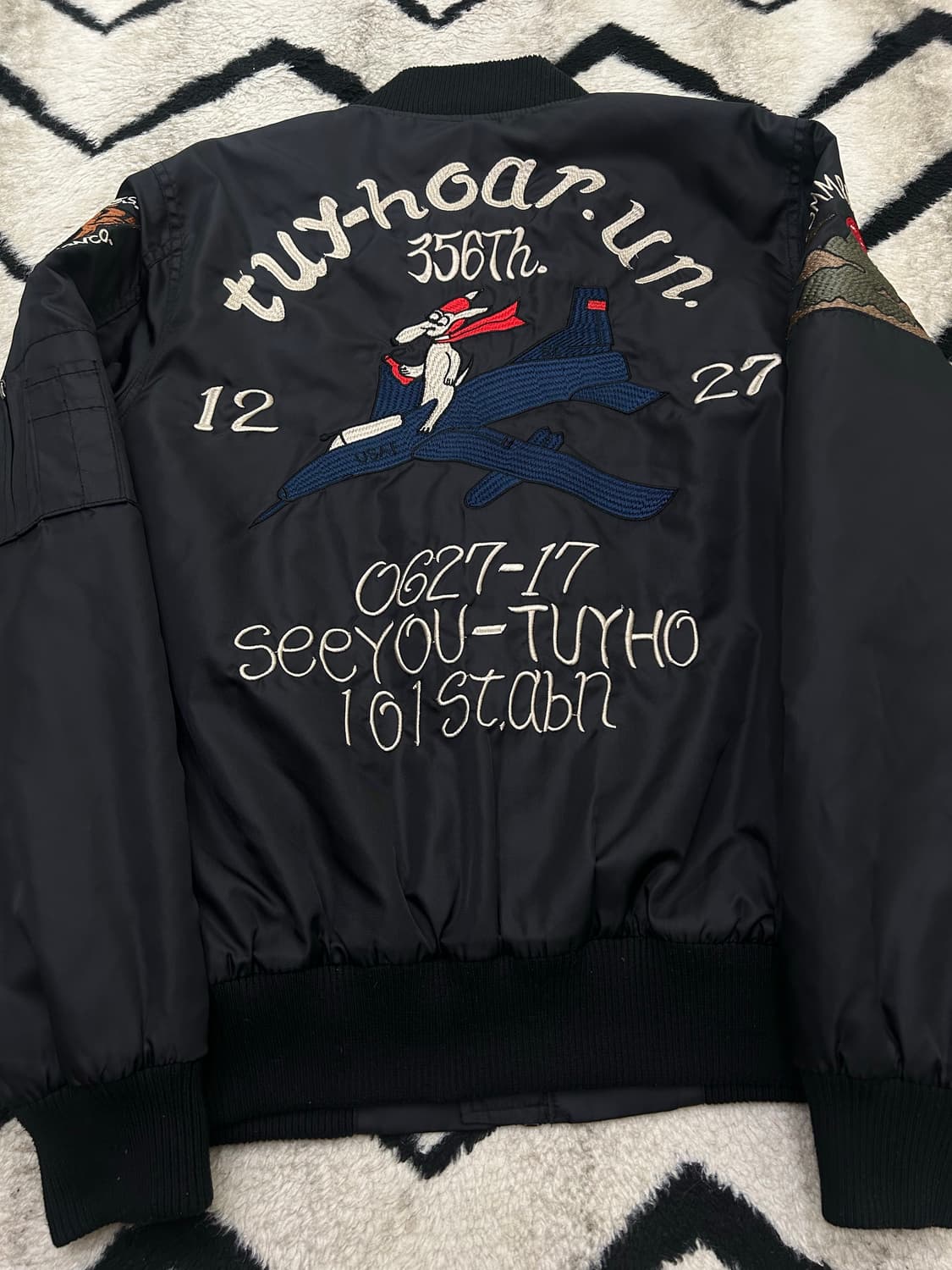 [L]매드니스 MA-1 자수 패치 자켓/블랙 상품이미지3