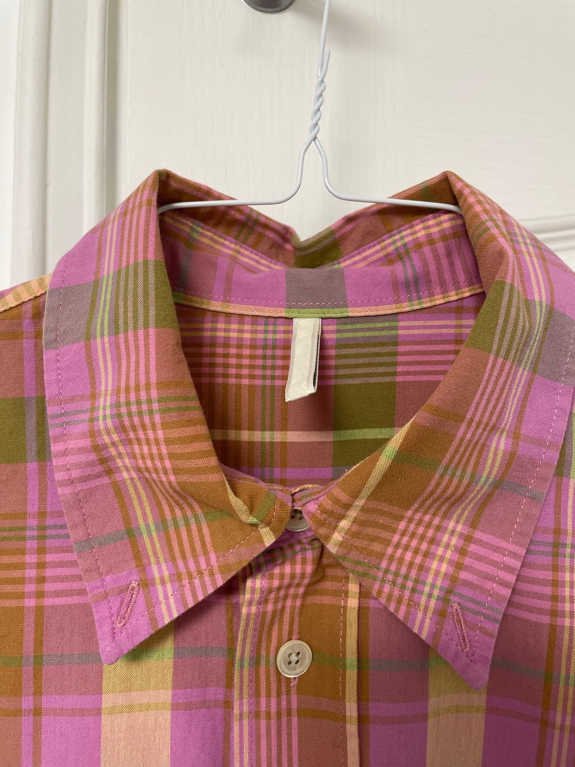SUNFLOWER Button Down Shirt-Pink Check L 상품이미지6