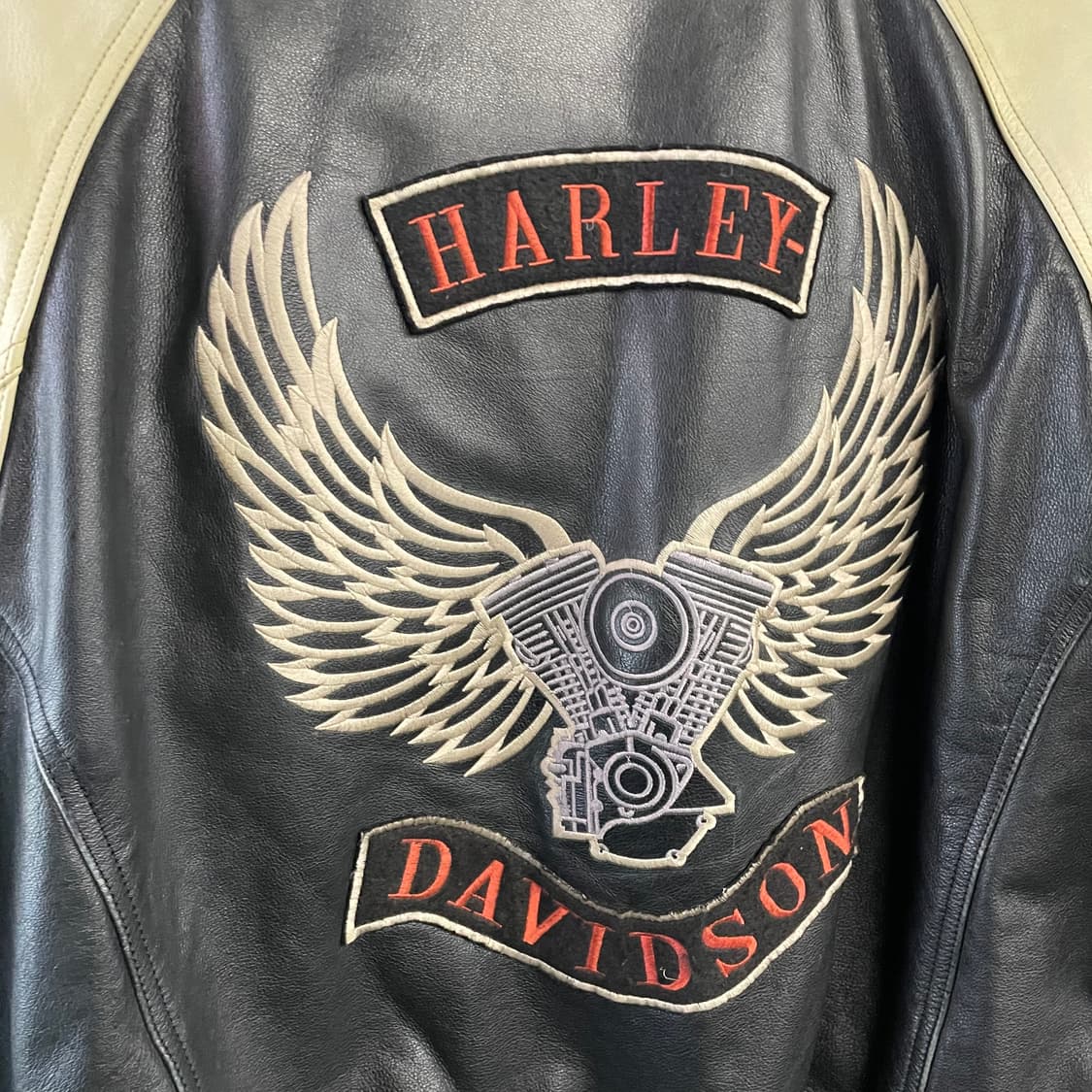 90s 할리데이비슨 가죽 바시티자켓 상품이미지8