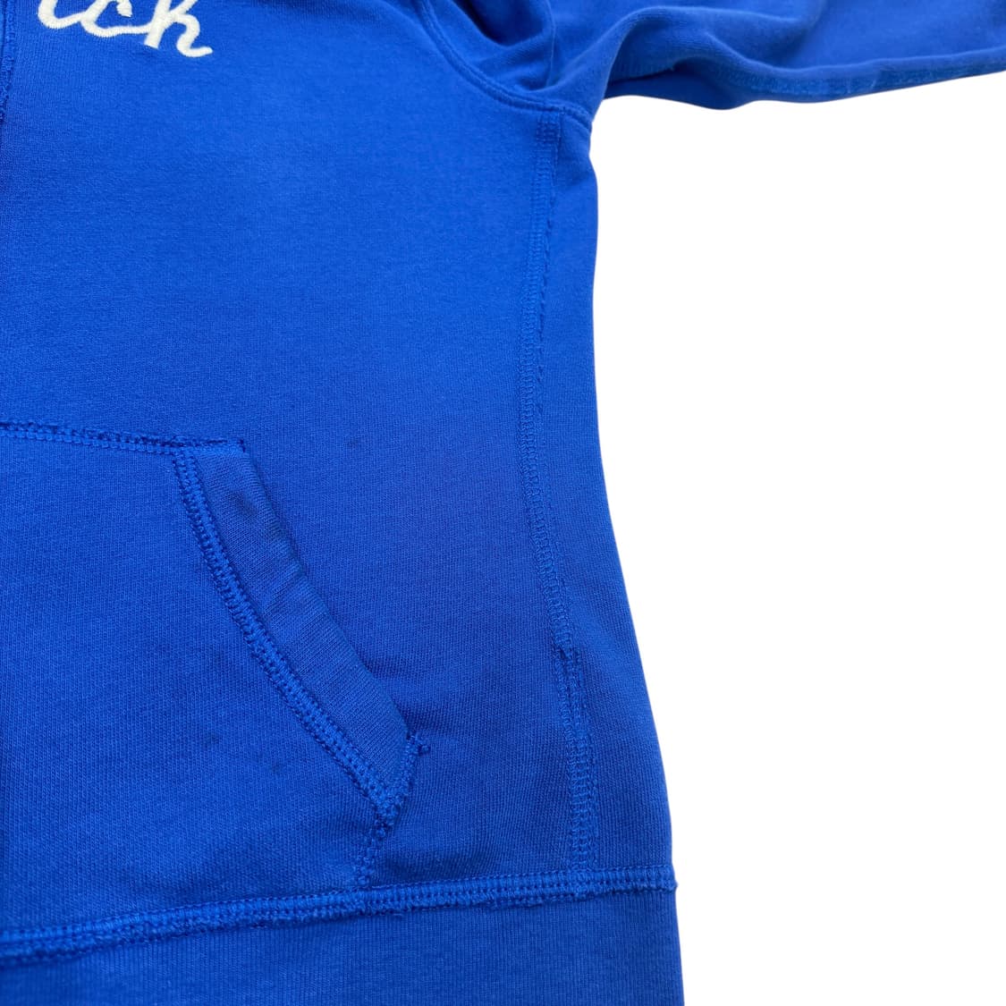 아베크롬비 빈티지 스펠로고 Y2K 기모 후드집업 자켓 블루 L 상품이미지7