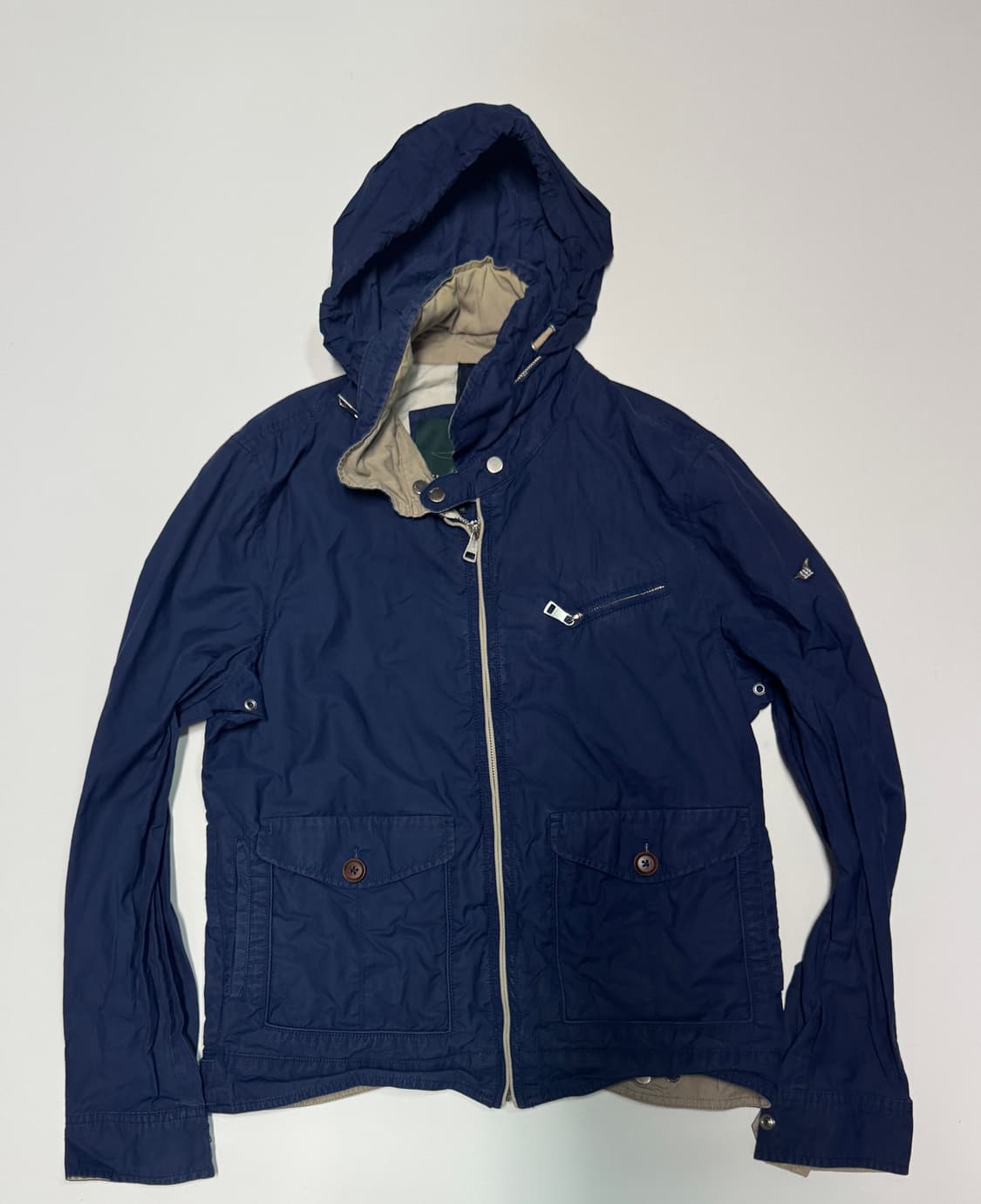 여성 헨리코튼 클래식 면 후드 자켓 네이비 상품이미지1