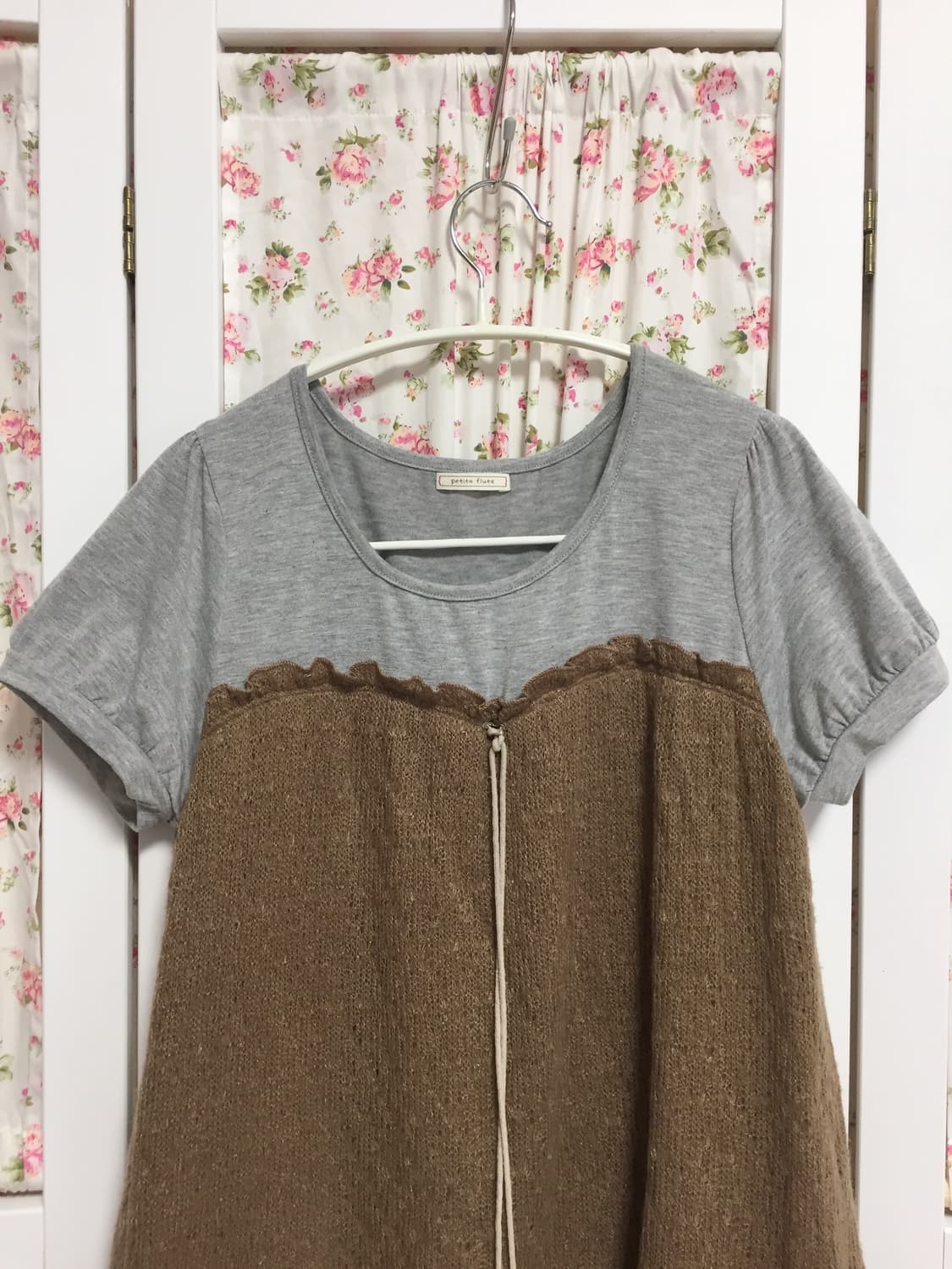 빈티지 모리걸라떼갸루 초코 프릴 반팔 상품이미지4