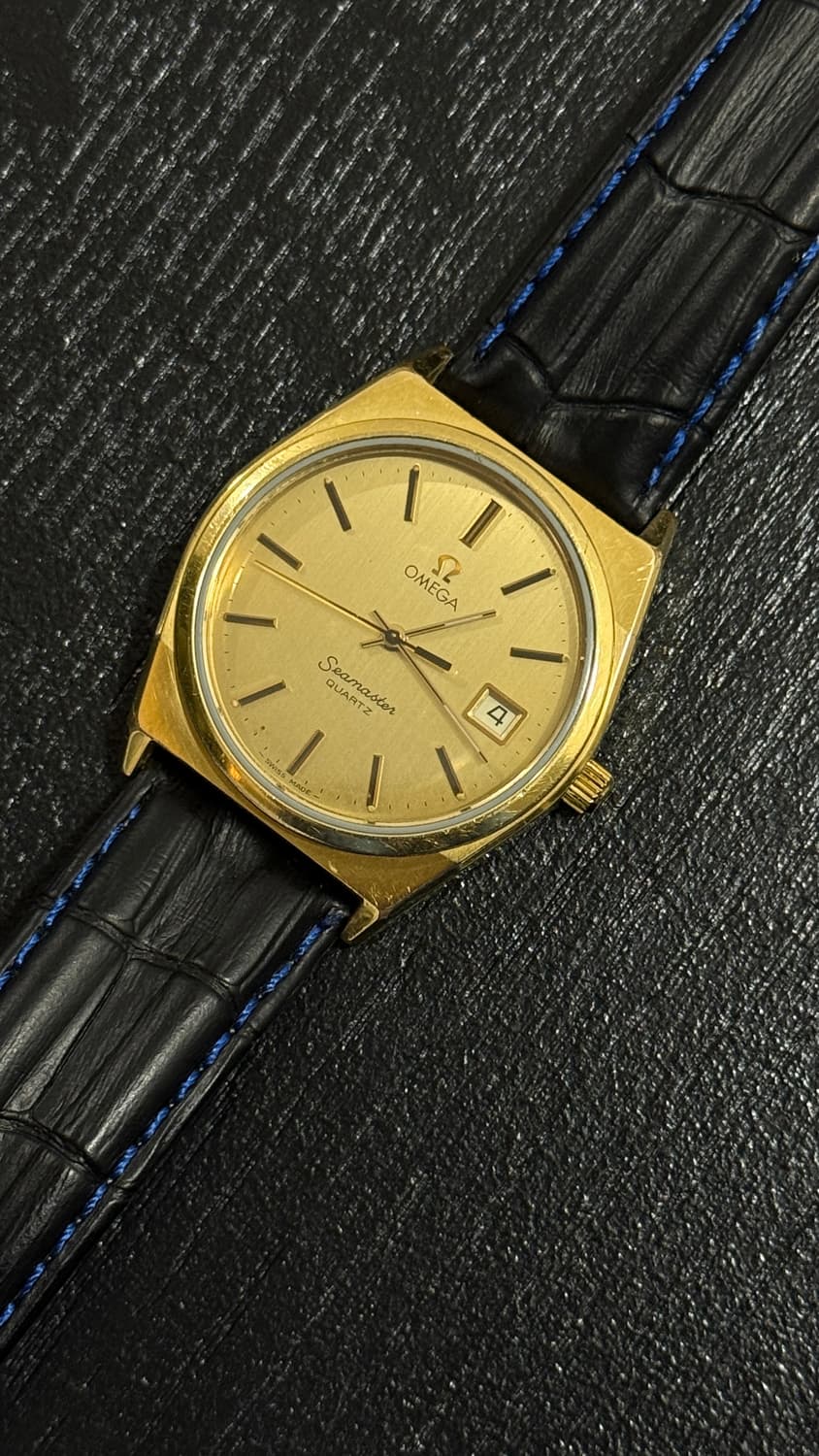 오메가 씨마스터 금장 쿼츠 시계 상품이미지8
