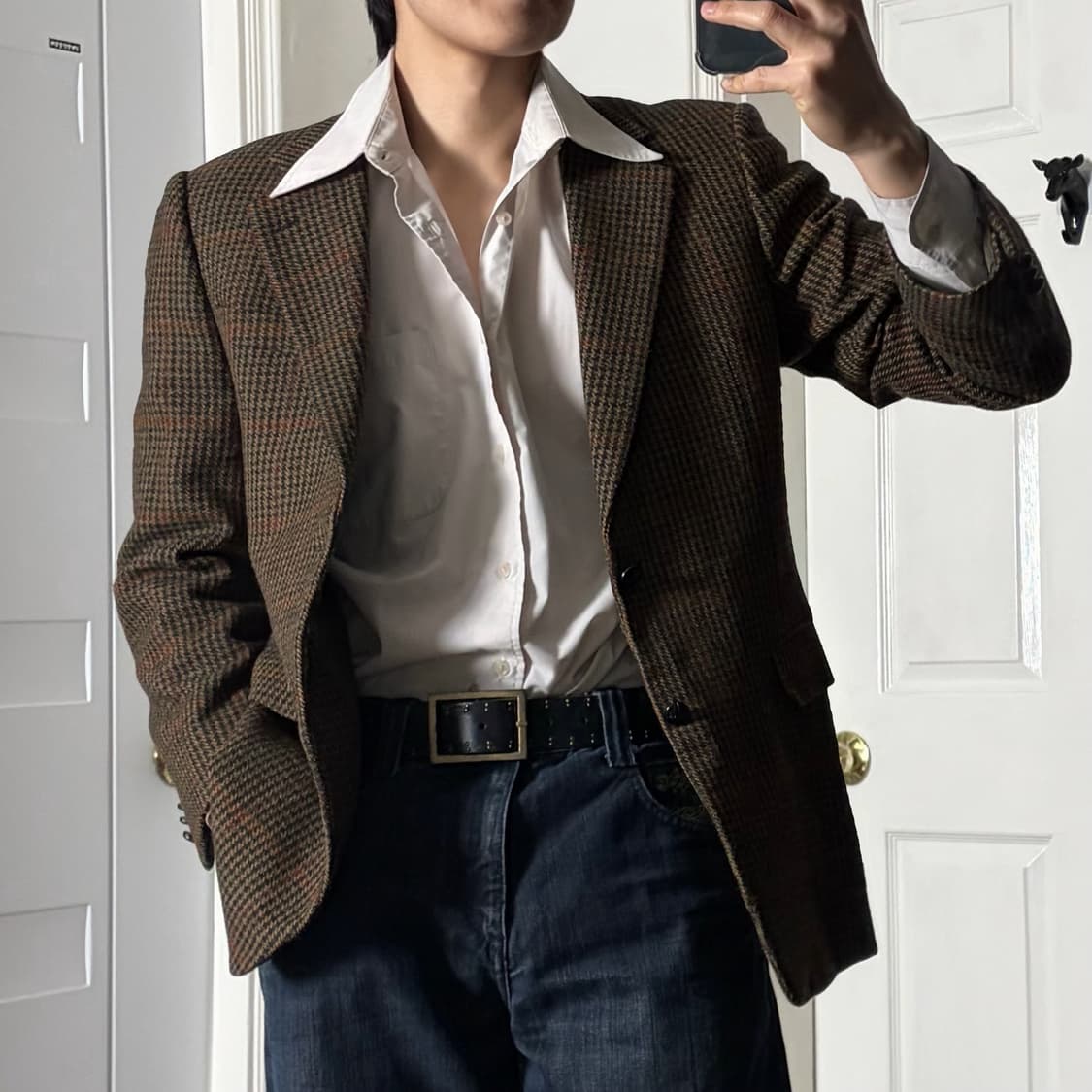 00s 닥스 체크 블레이저 울100% 포엣코어 상품이미지3