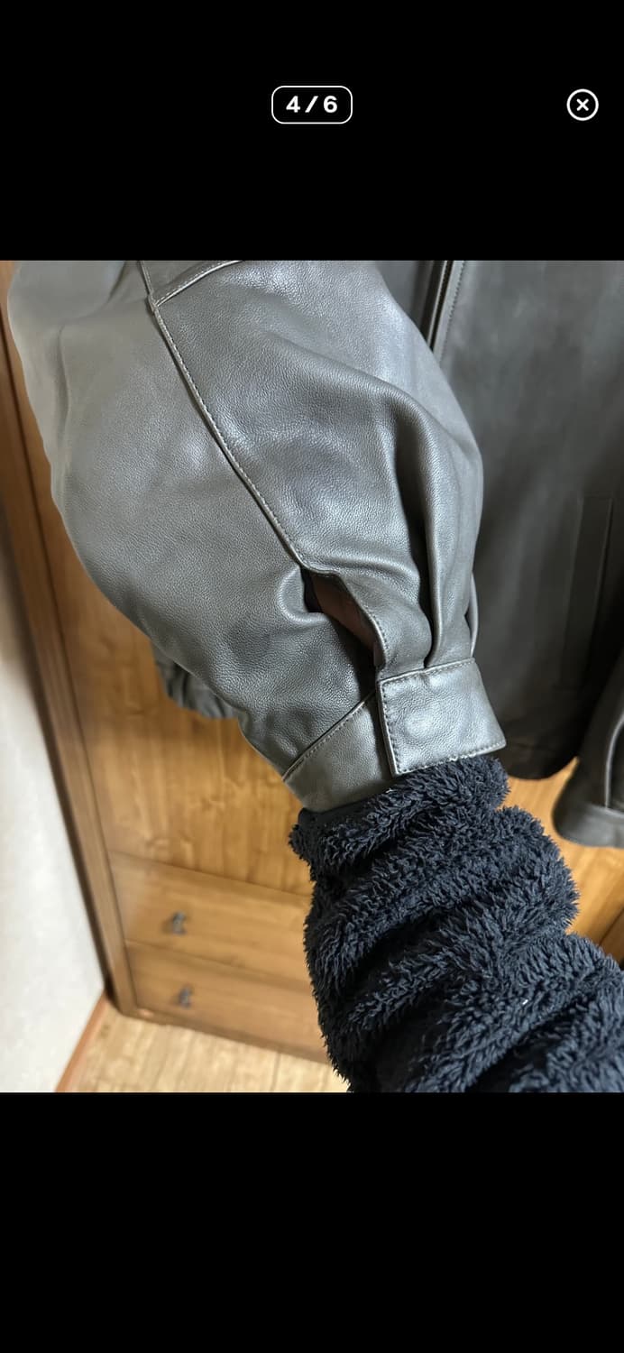 아모멘토 램스킨 레더 블루종 M사이즈 판매 상품이미지4