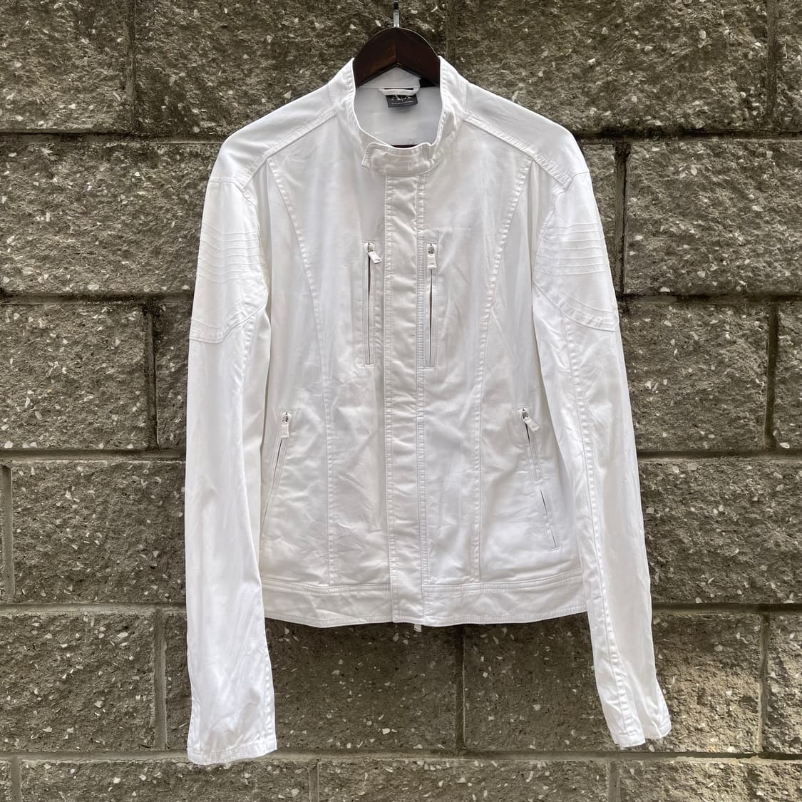 [L] ARMANI EXCHANGE 화이트 바이크 자켓 상품이미지1