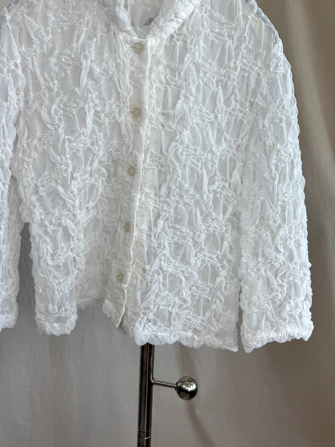 링클 시스루 블라우스 상품이미지3