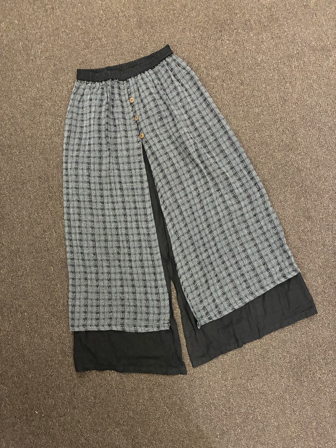 OS)Japanese vintage 여성 레이어드 트임 롱 스커트 상품이미지2