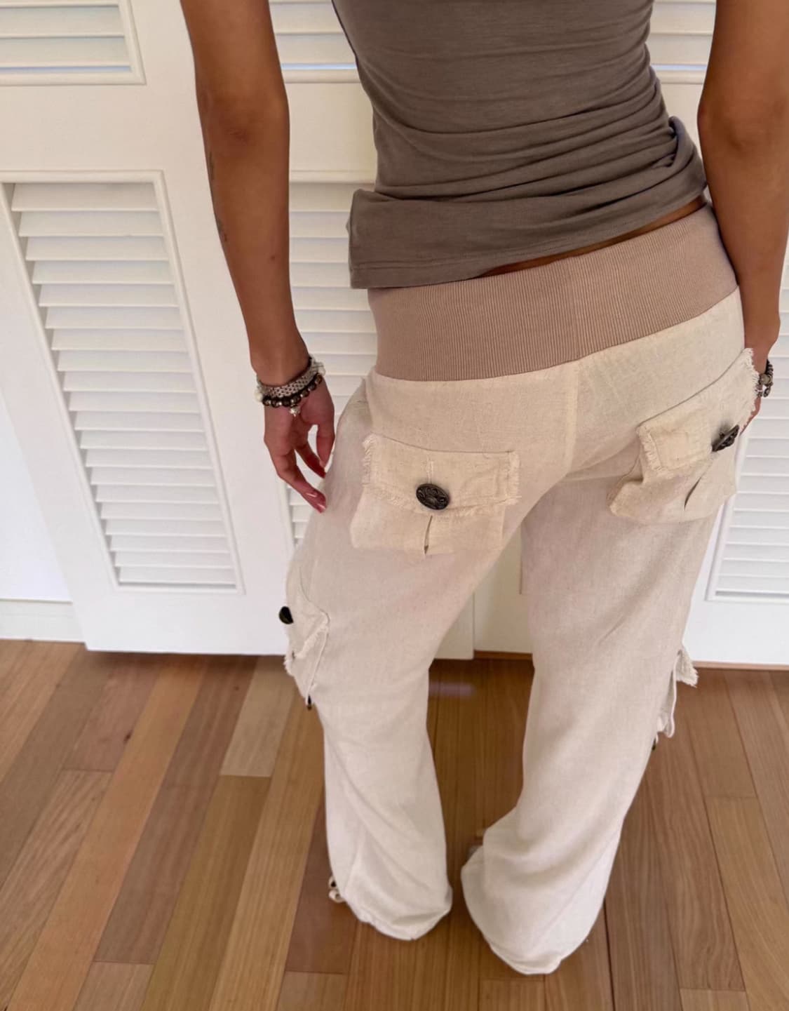 Angelic slim cargo pant 화이트 슬림 카고 팬츠 상품이미지4