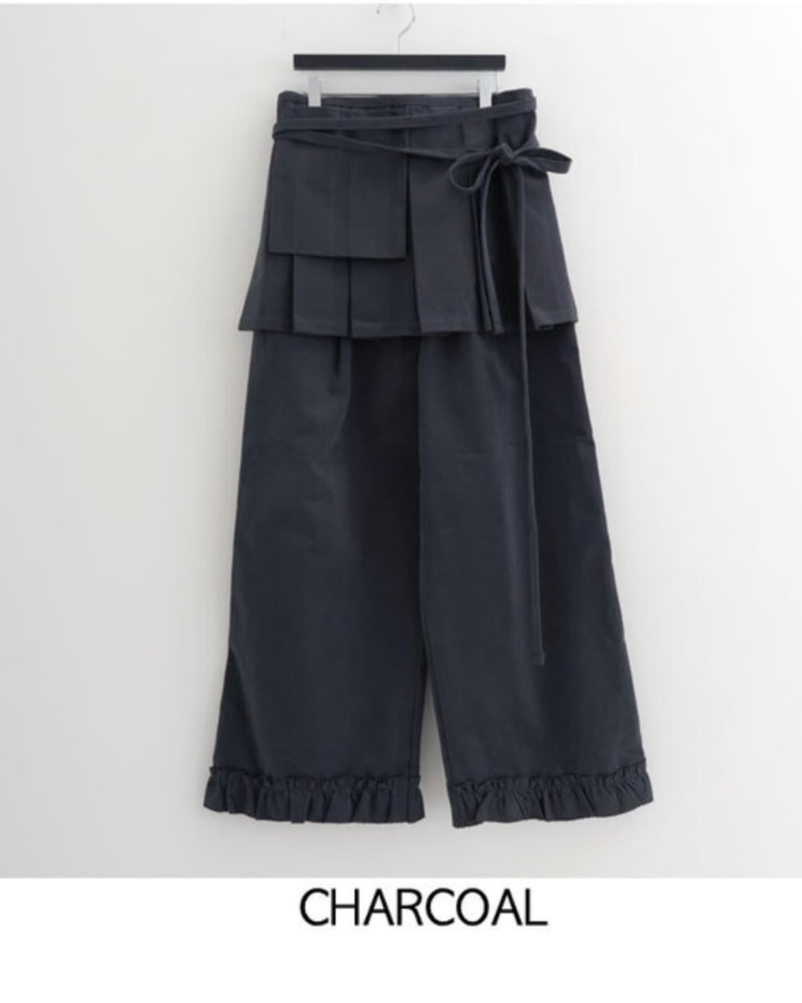 프릴 랩 스커트 팬츠 세트 치마바지 (블랙/차콜) 새상품 상품이미지6
