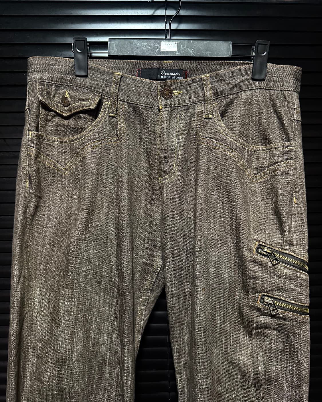 Dominate 커브드 브라운 데님 웨스턴 부츠컷 플레어 펑크 일본 32 상품이미지1