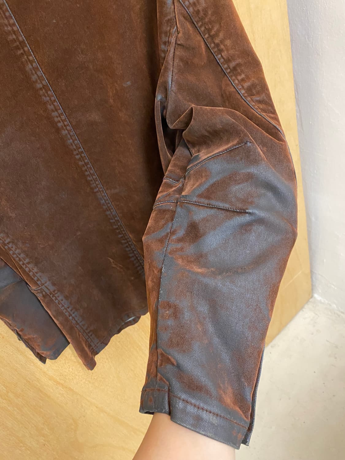 VTG velvet waxed coating jacket 왁스 코팅 자켓 상품이미지6