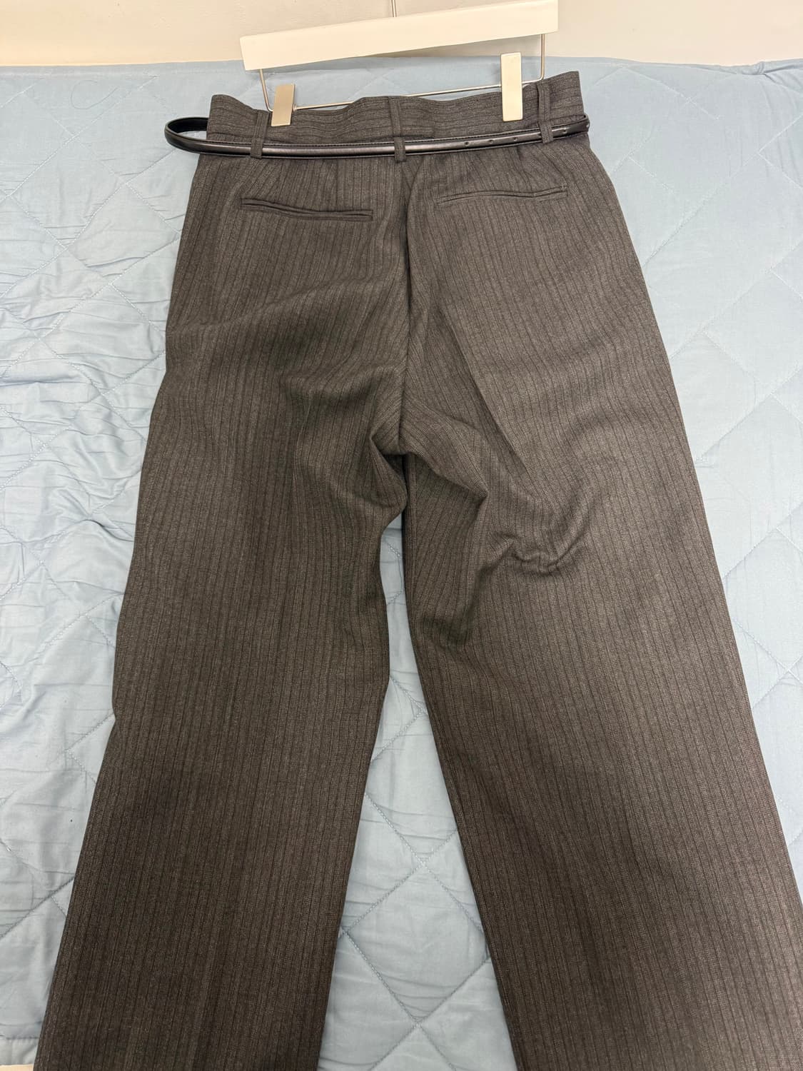 [M] STU 25fw Crease belt slacks_차콜 상품이미지3