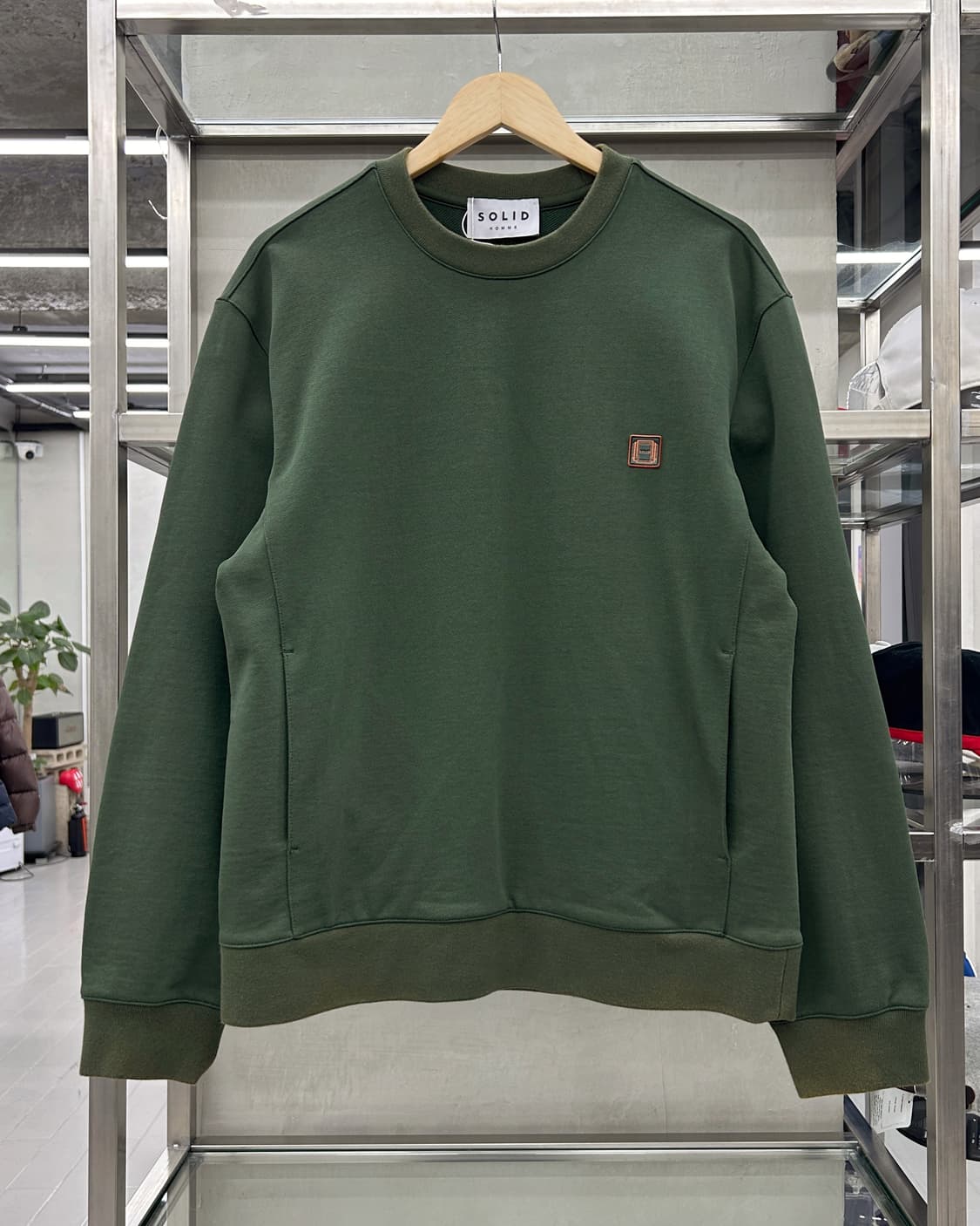 솔리드 옴므 백로고 크루넥 스웻 셔츠 상품이미지4