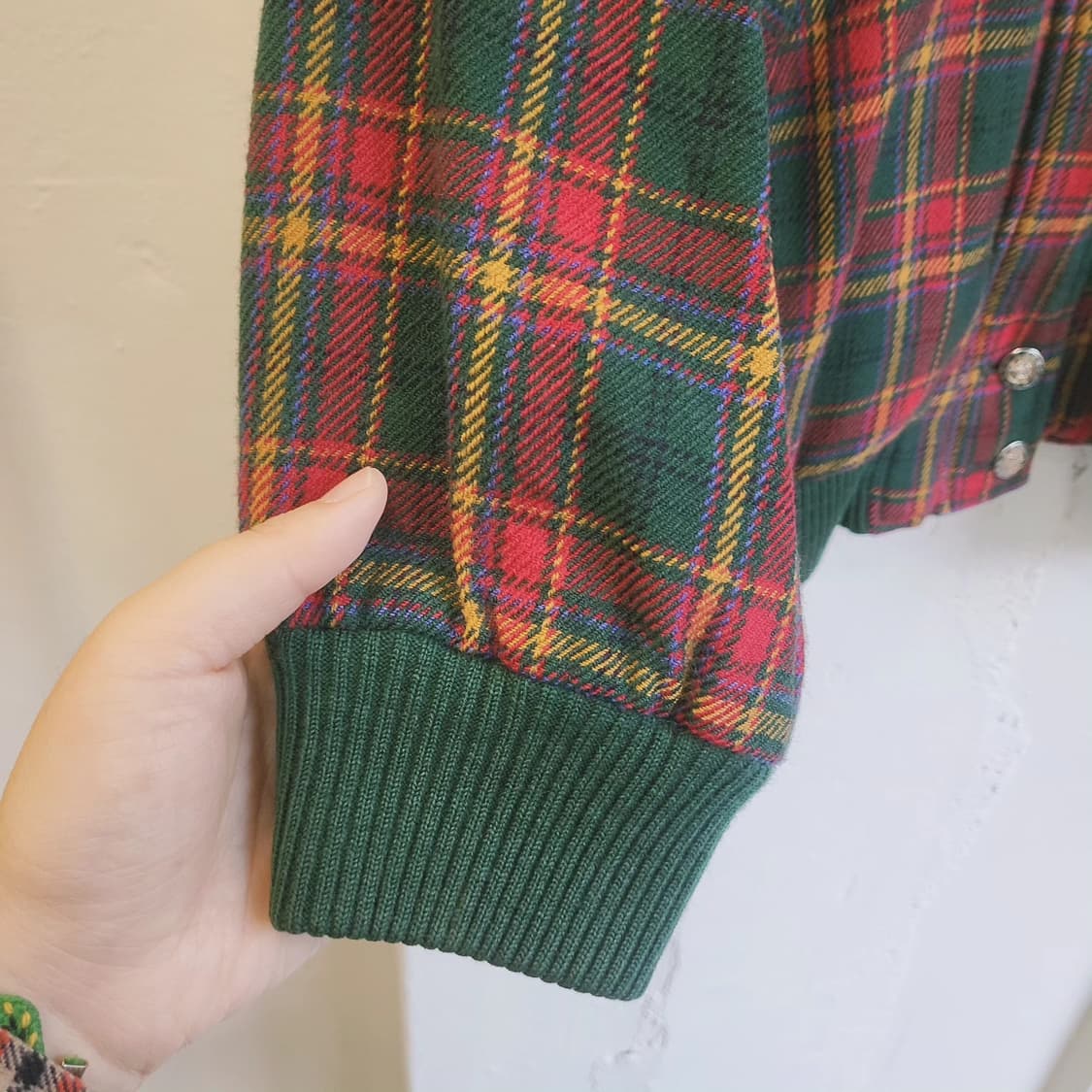 Grace 체크 모직 봄버자켓 여자 free 상품이미지5