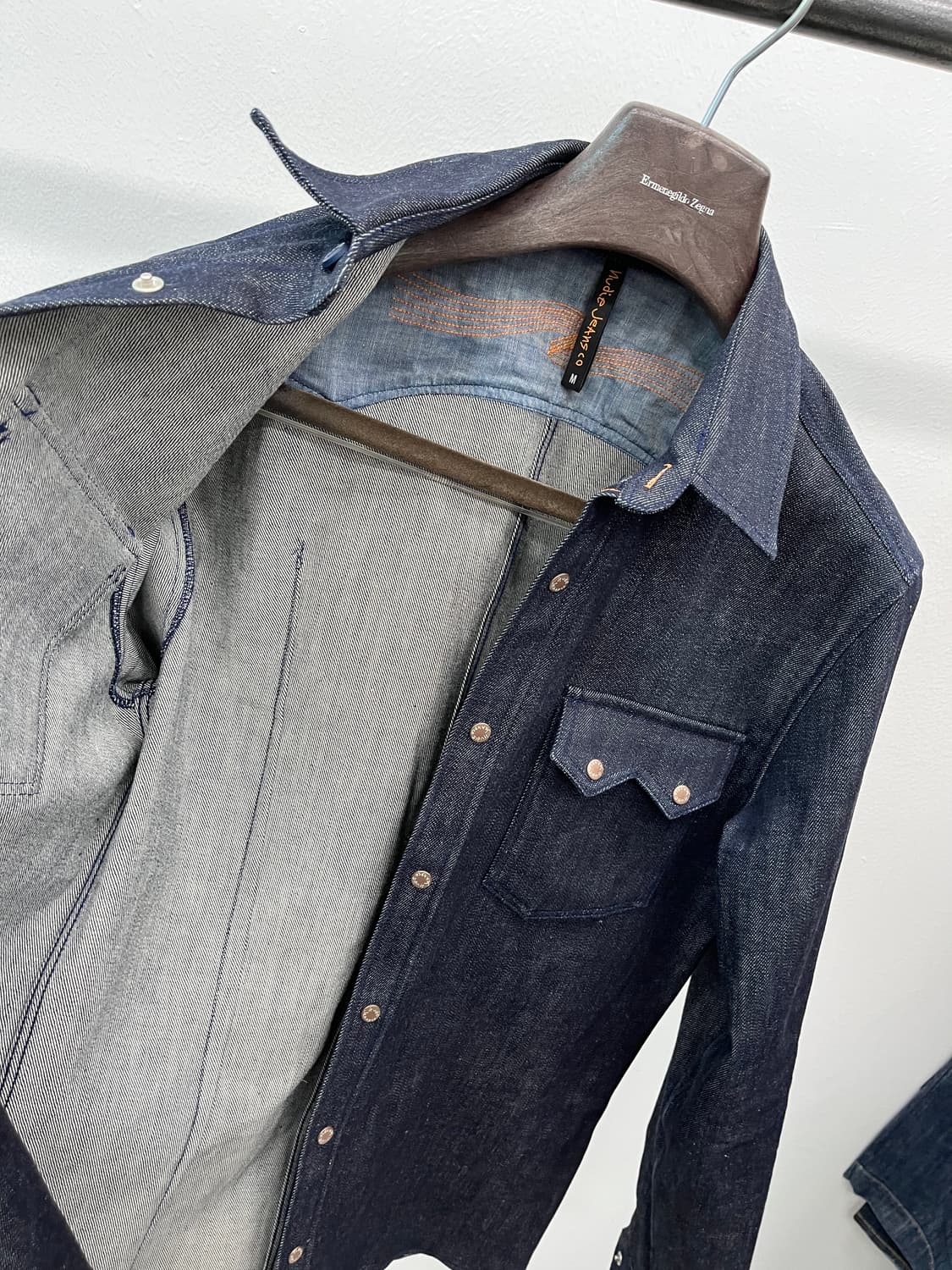 슬림100) 누디진 데님셔켓  상품이미지8