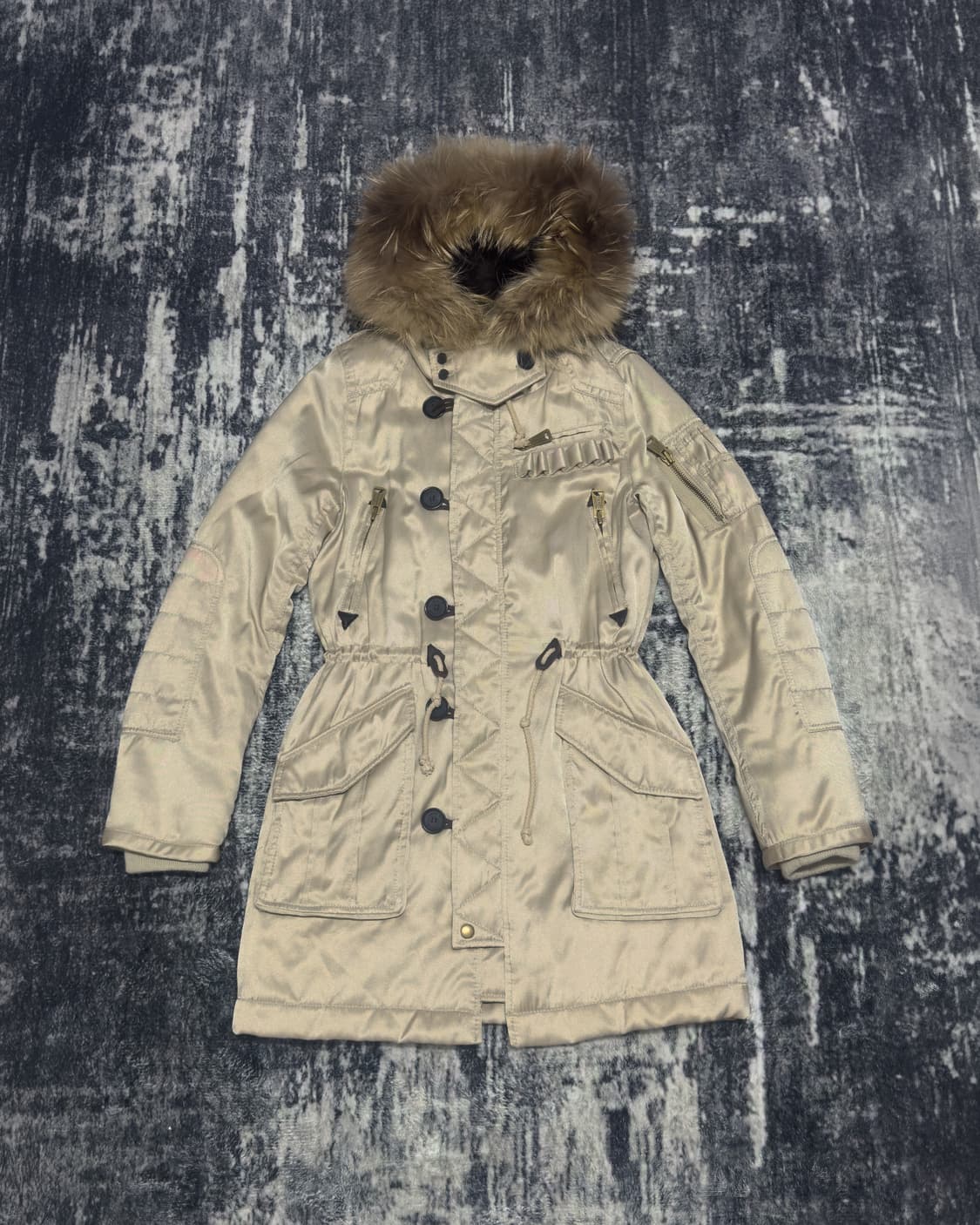 {Moussy} Racoon Fur Trim Utility Parka 상품이미지2