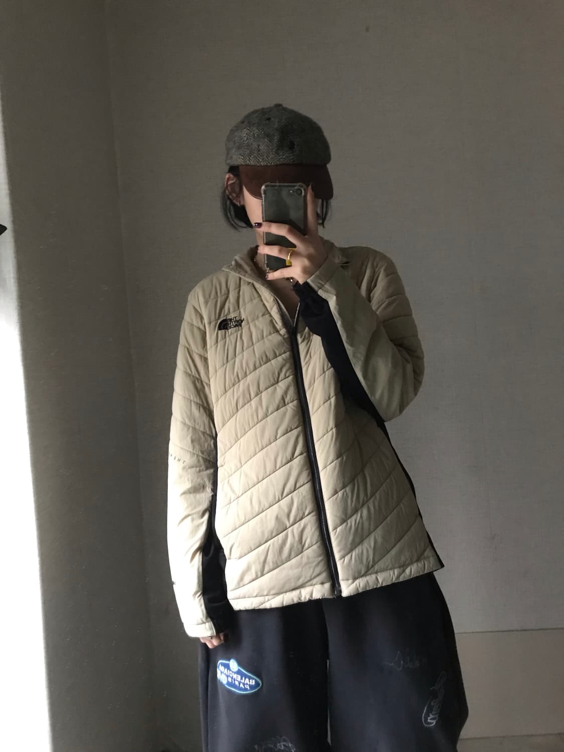 노페 베이지 경량패딩 상품이미지3