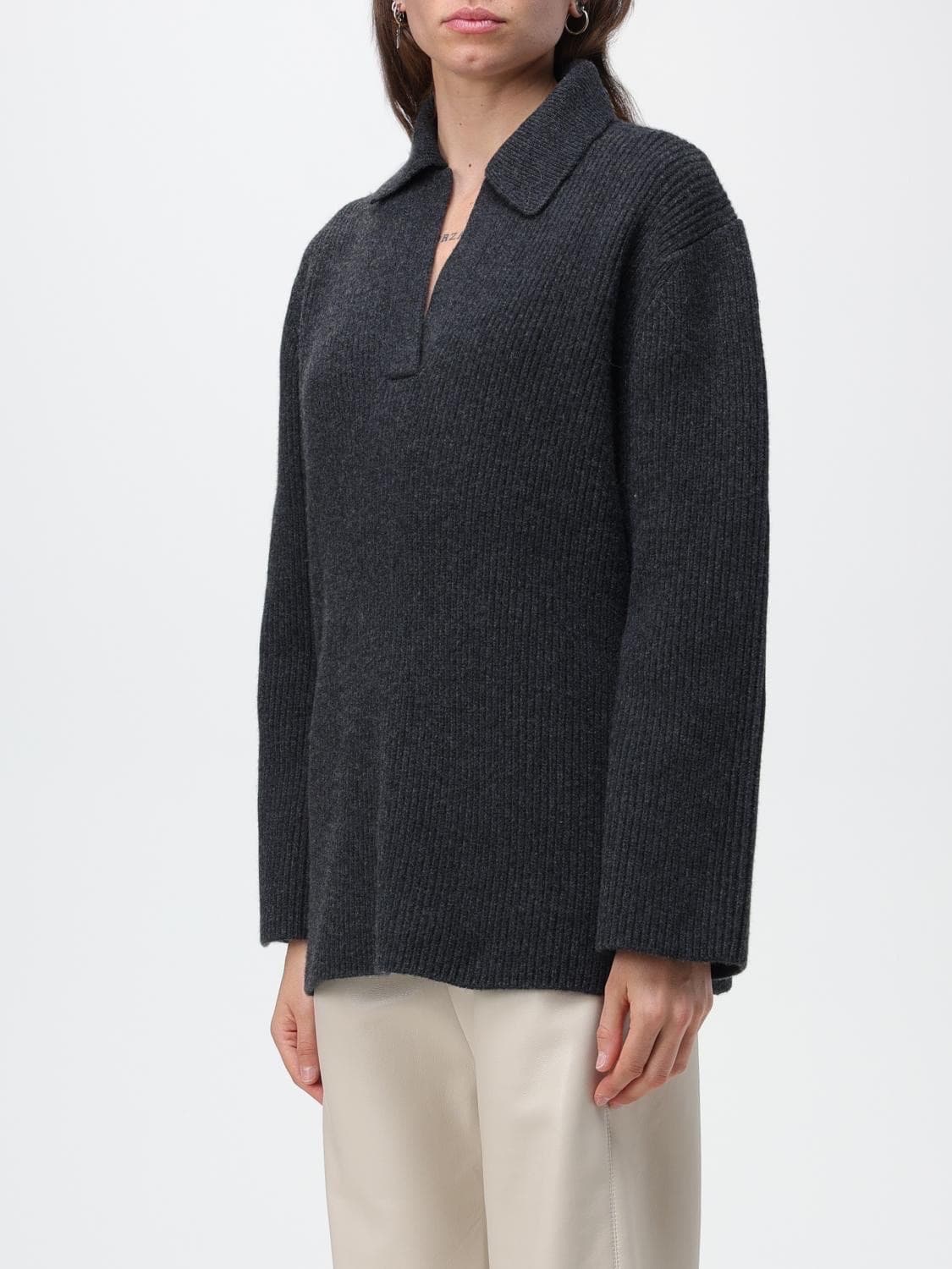 (정품/새상품) TOTEME 토템 여성 차콜 울 폴로 니트 상품이미지8