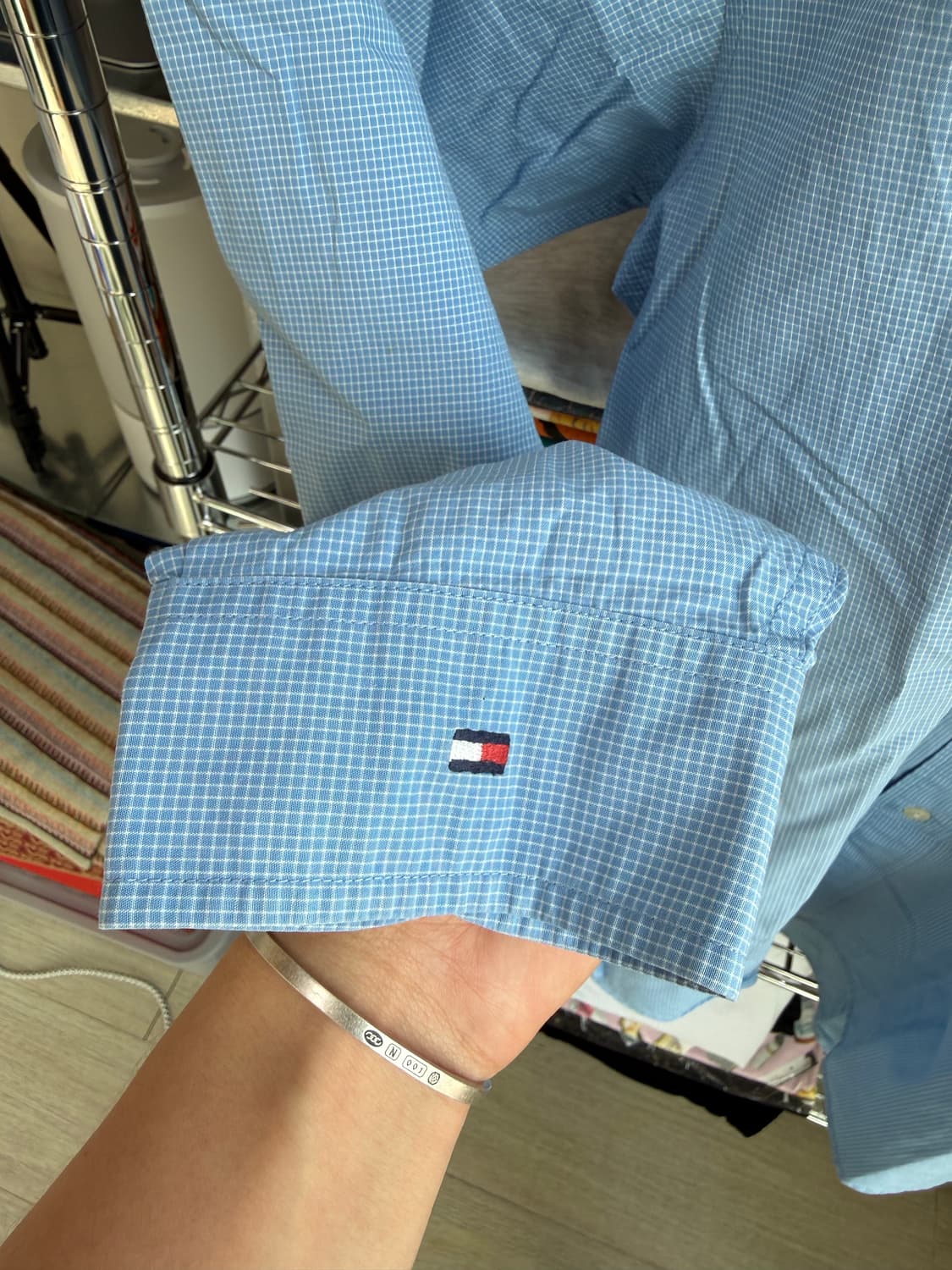 타미힐피거 체크 로고 셔츠 상품이미지4