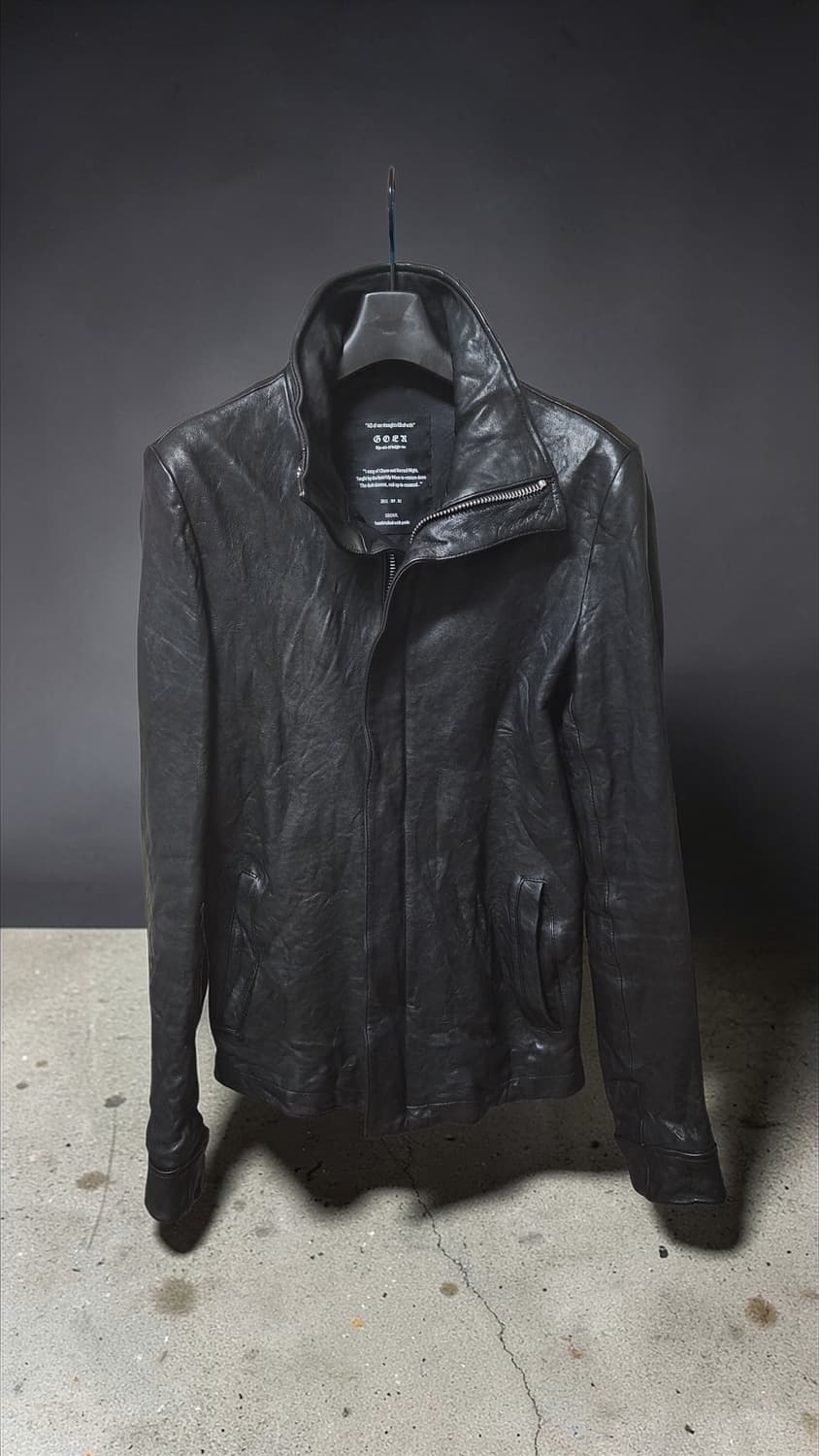 고어 GORE 블랙 레더 자켓 44 상품이미지1