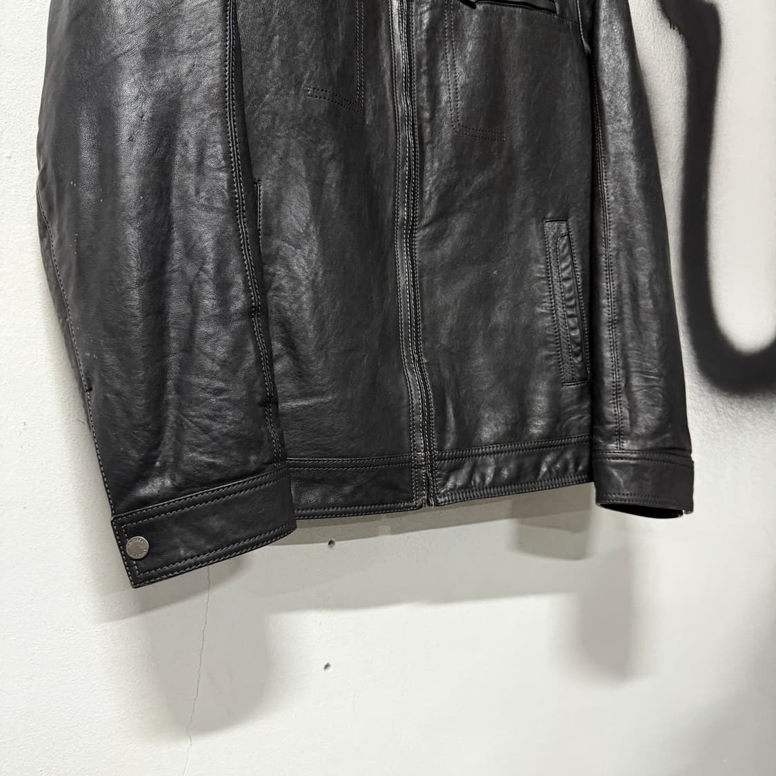 VTG 빈티지 쉽스킨 양가죽 100% 리얼레더 싱글 집업 자켓 상품이미지4