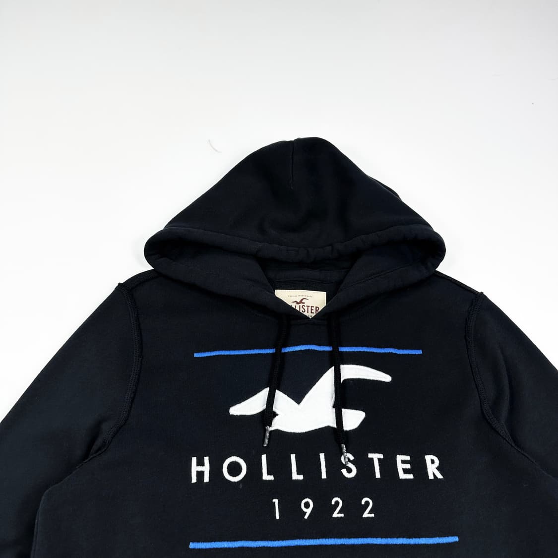 홀리스터 시그니처 로고 자수 블랙 후드티 (M) 상품이미지1