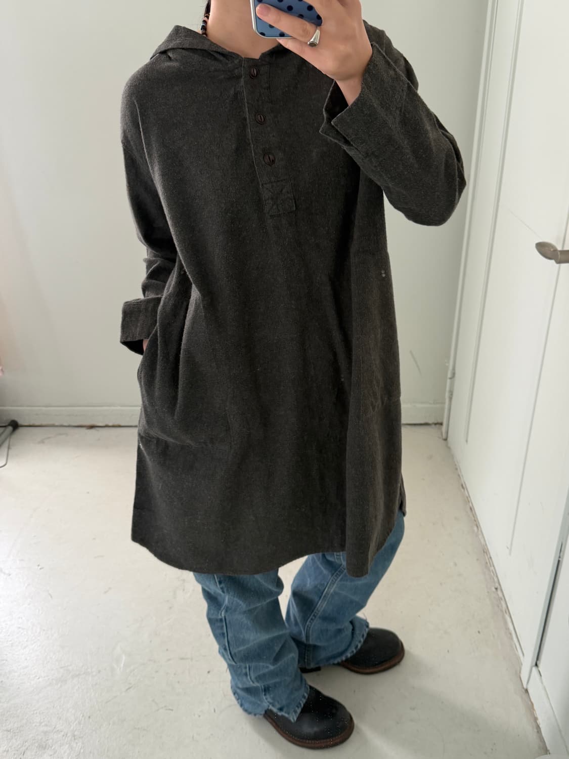 일본빈티지 모리 아틀리에 후드 원피스 상품이미지2