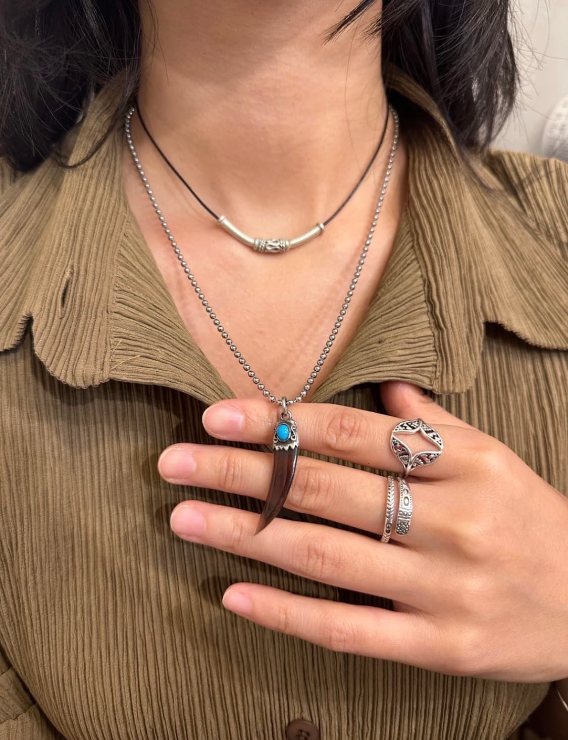 Bear claw 925silver pendant + stainless  상품이미지4