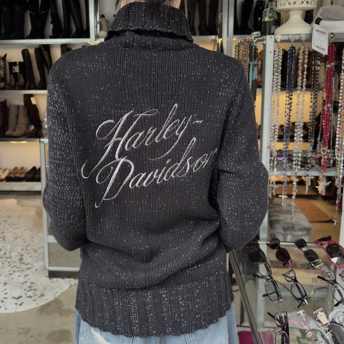 harley davidson 할리데이비슨 니트 가디건 집업 펑크 핀터깔 상품이미지3