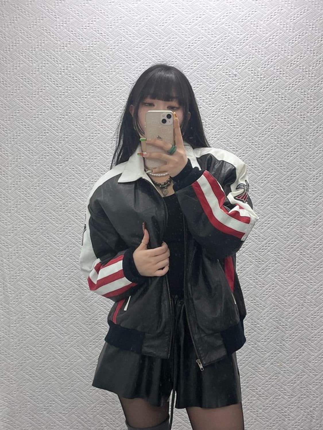 플래그2 빈티지 스트릿 힙합 성조기 가죽자켓 L C09511 상품이미지2