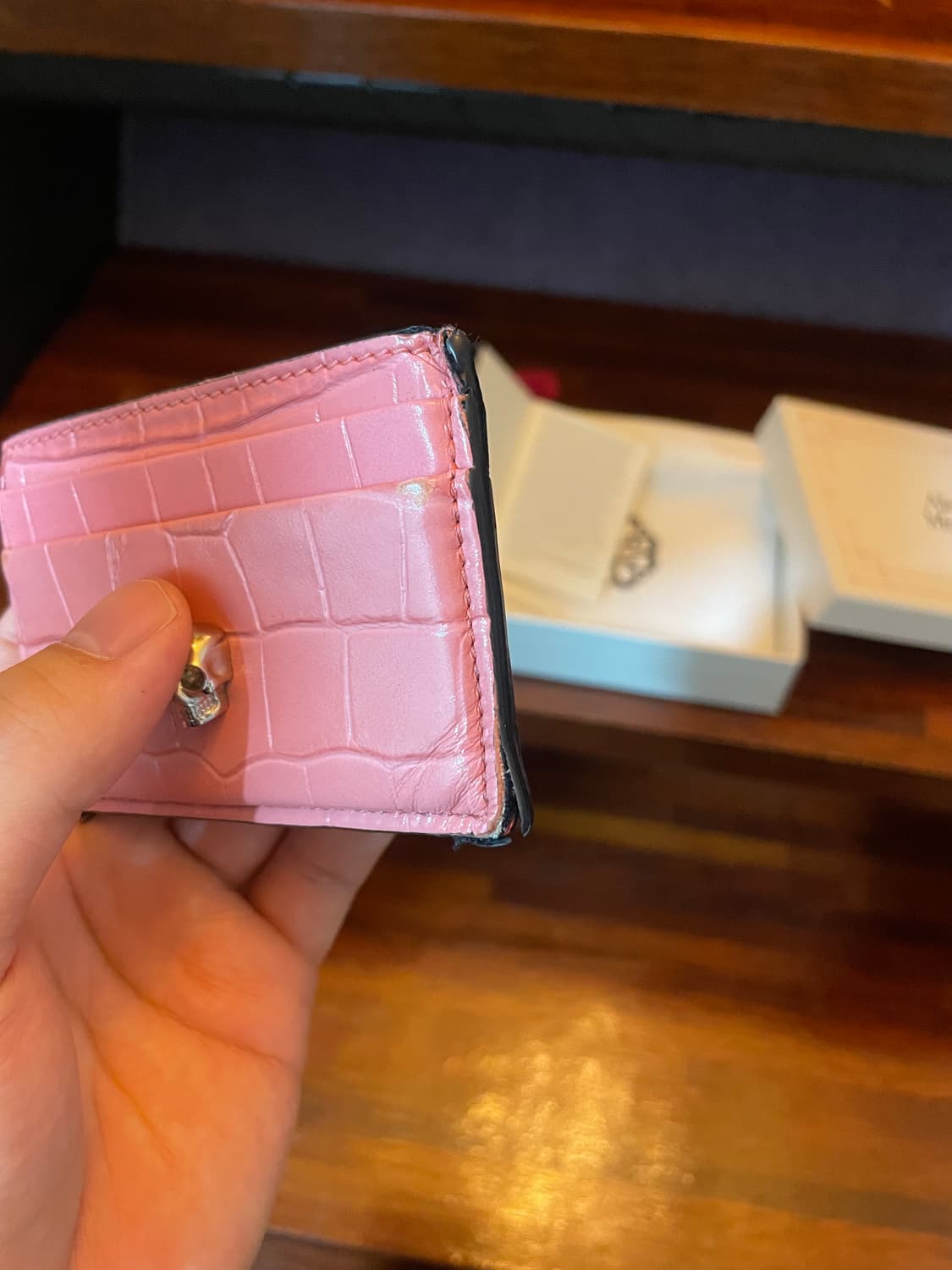 알렉산더 맥퀸 핑크 카드지갑(손상) 풀세트 상품이미지3