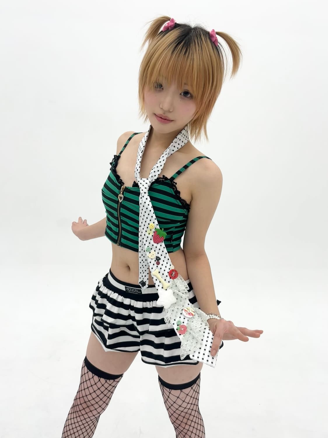 Vintage striped lace tank top 상품이미지5