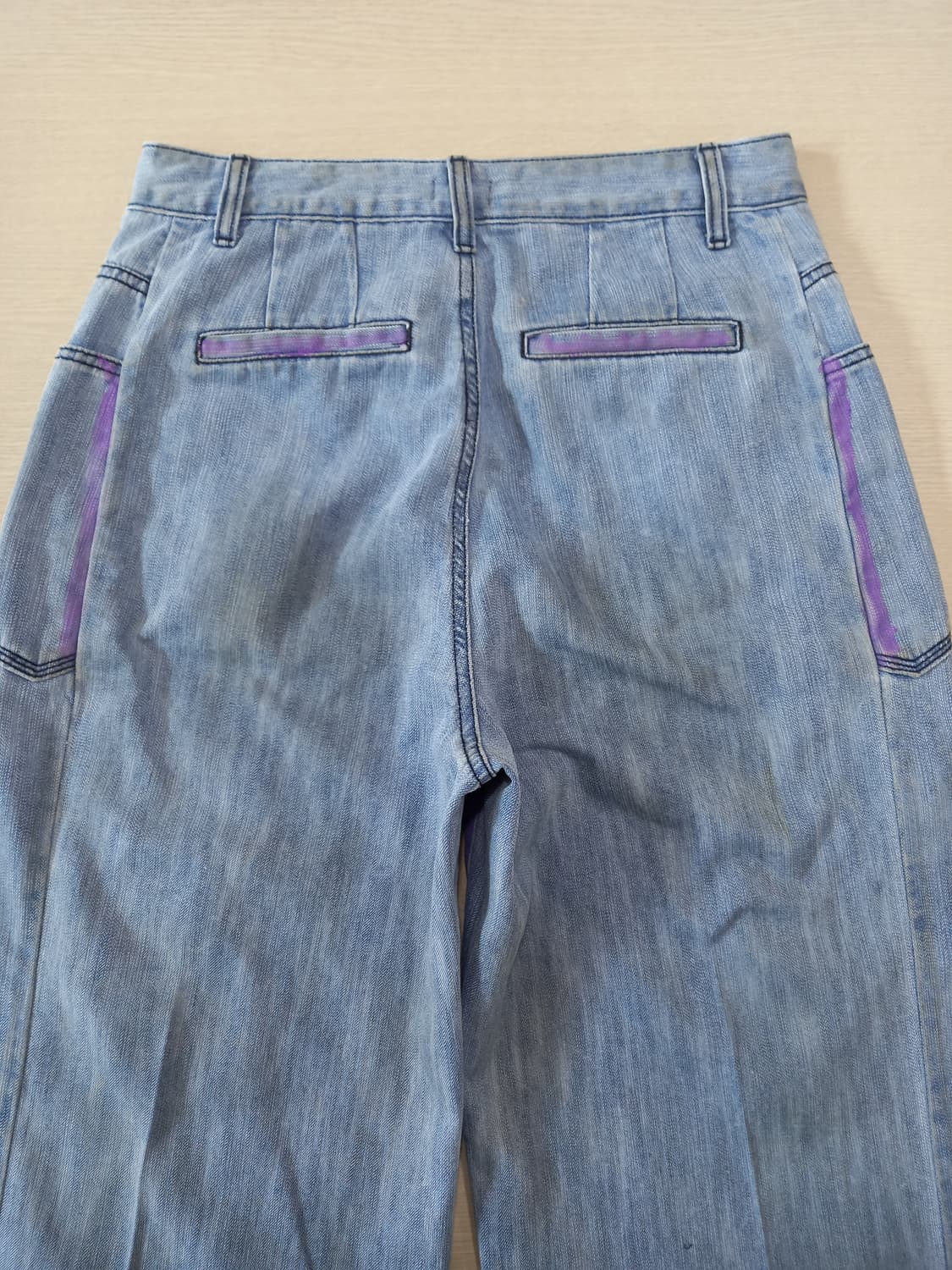 28-29 새상품 THEILMA  더티워싱 플레어데님 커스텀 28-919 상품이미지4