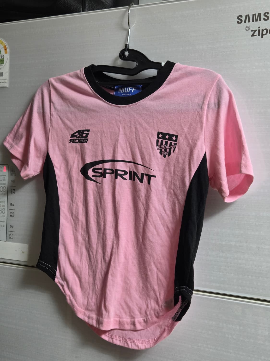 6천원급처! 블록코어 블랙핑크 핑검 검핑 크롭 반팔티 상품이미지1