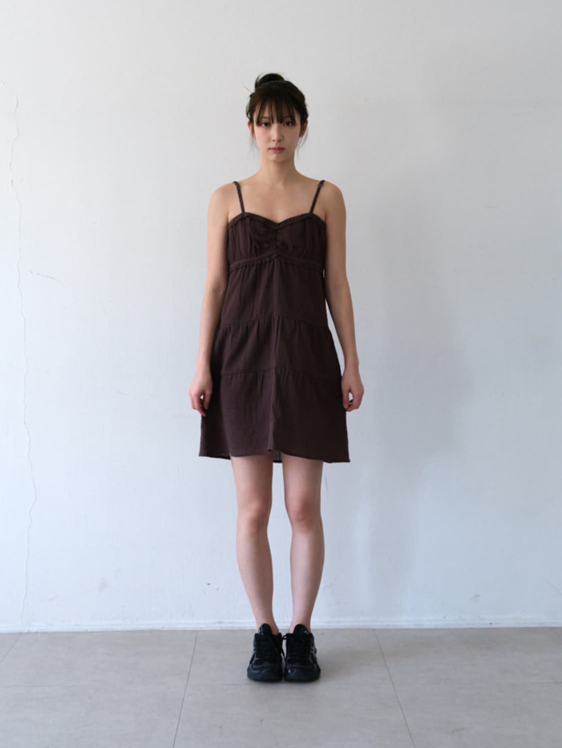 하스타 Hasta Boho Shirring Mini Dress Brown 상품이미지6
