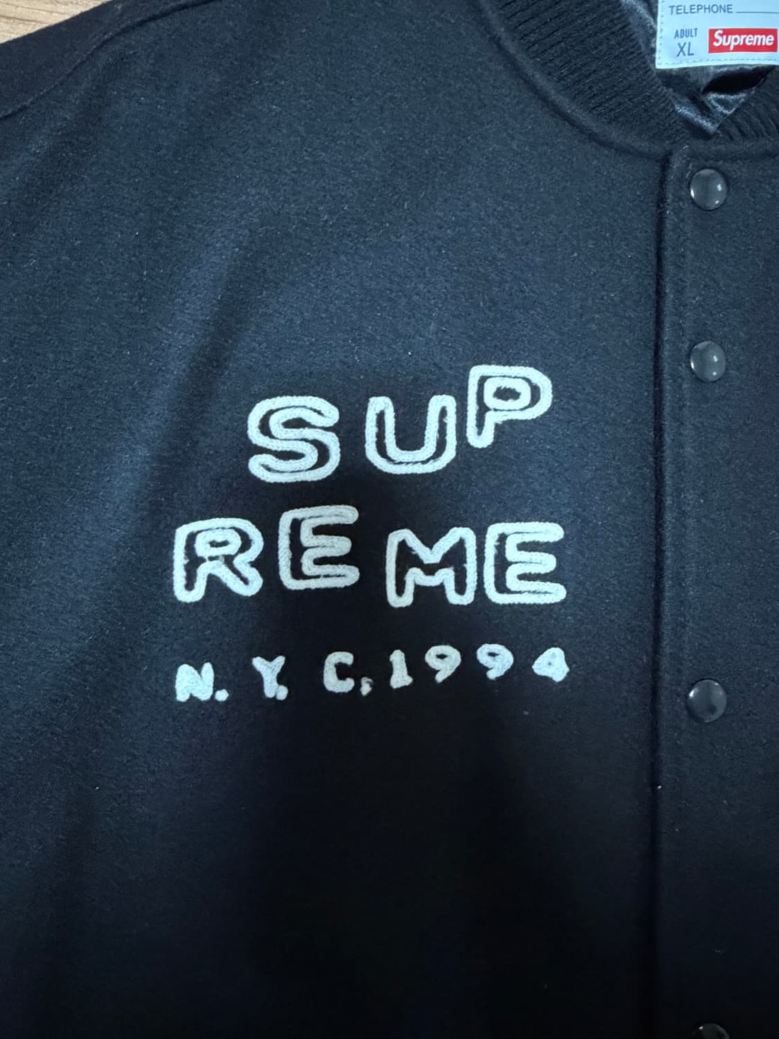 [XL] 슈프림 투어리스트 바시티 자켓 블랙  상품이미지4