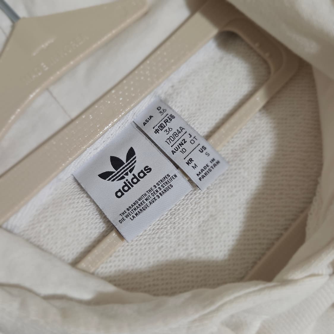 아디다스 흰색 삼선 후드티 크롭 화이트 상품이미지4