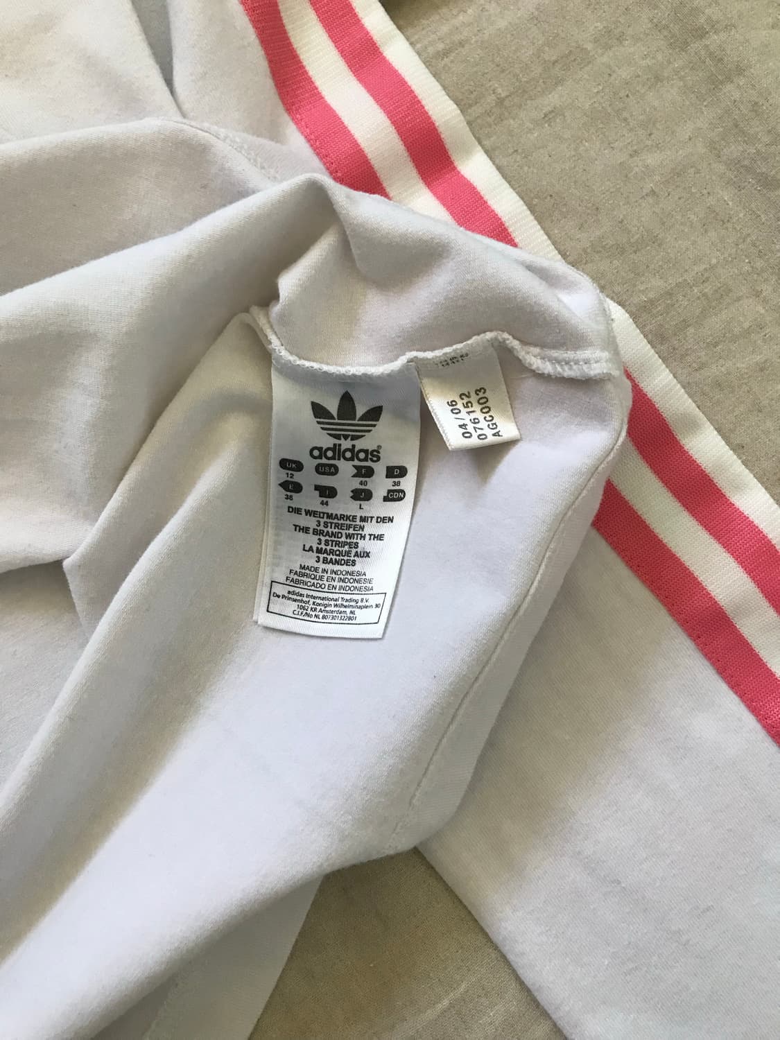 아디다스 해외판 트레포일 사이드라인 브이넥 화이트 롱슬리브티 상품이미지8