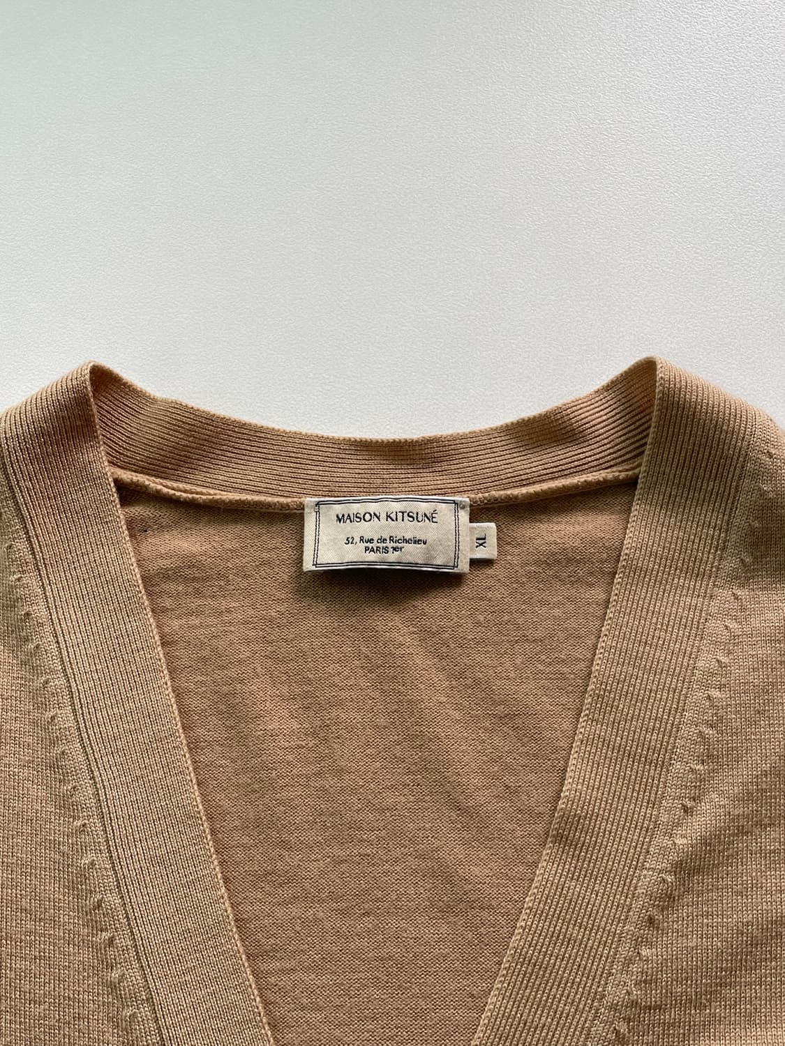 [XL] 메종 키츠네 트리컬러 폭스 메리노 울 가디건 상품이미지6