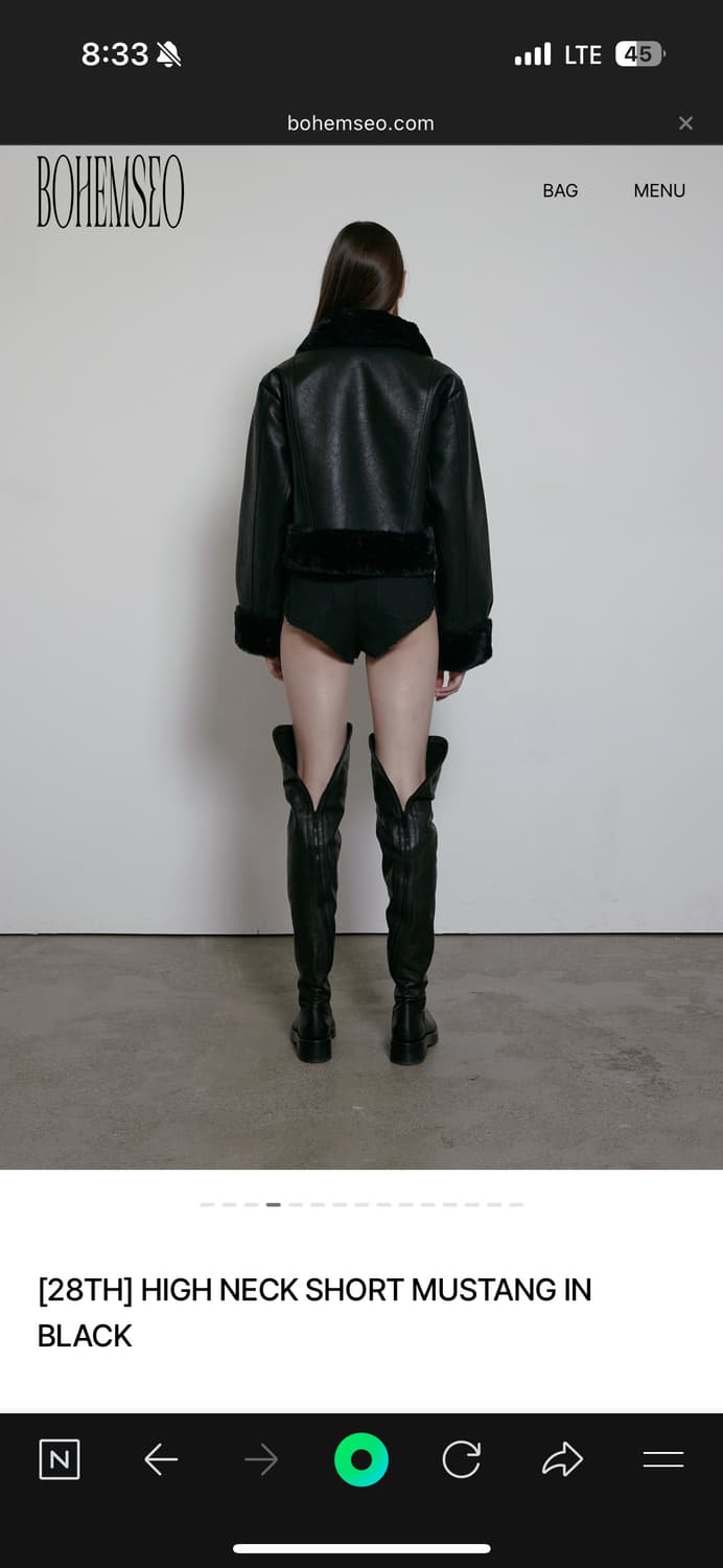 보헤미안 서울 숏 뮤스탕 블랙 상품이미지8