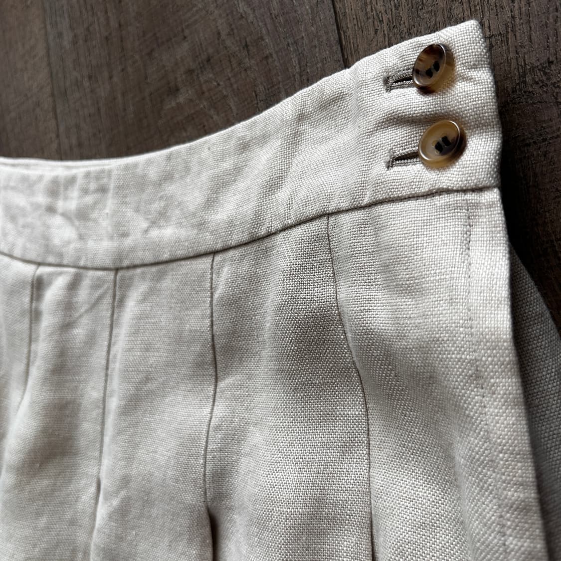 Beige Linen Pleats Skirt 상품이미지6