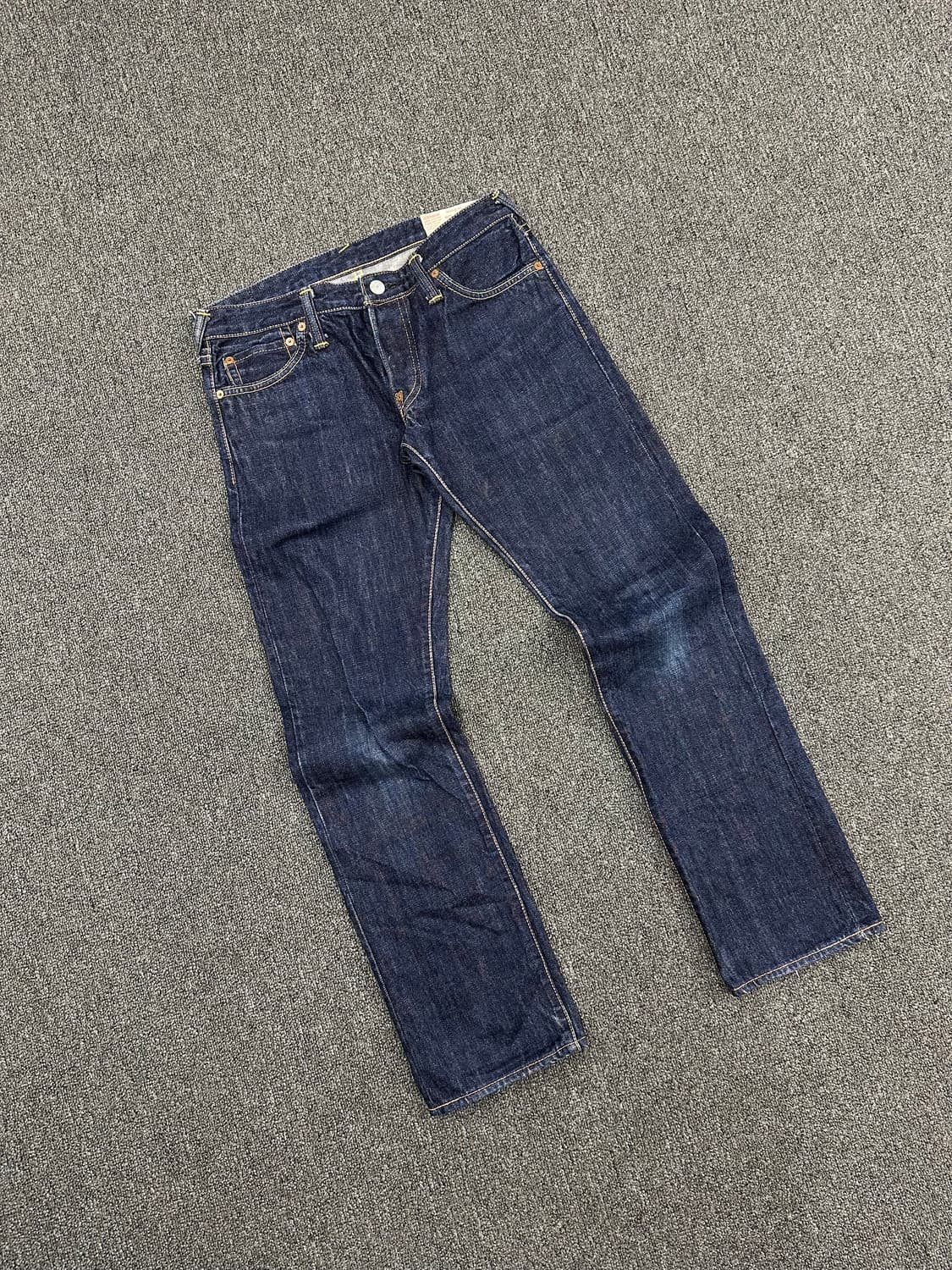 27)에비수 빈티지 포켓 스마일 프린팅 여성 셀비지 데님팬츠 상품이미지2