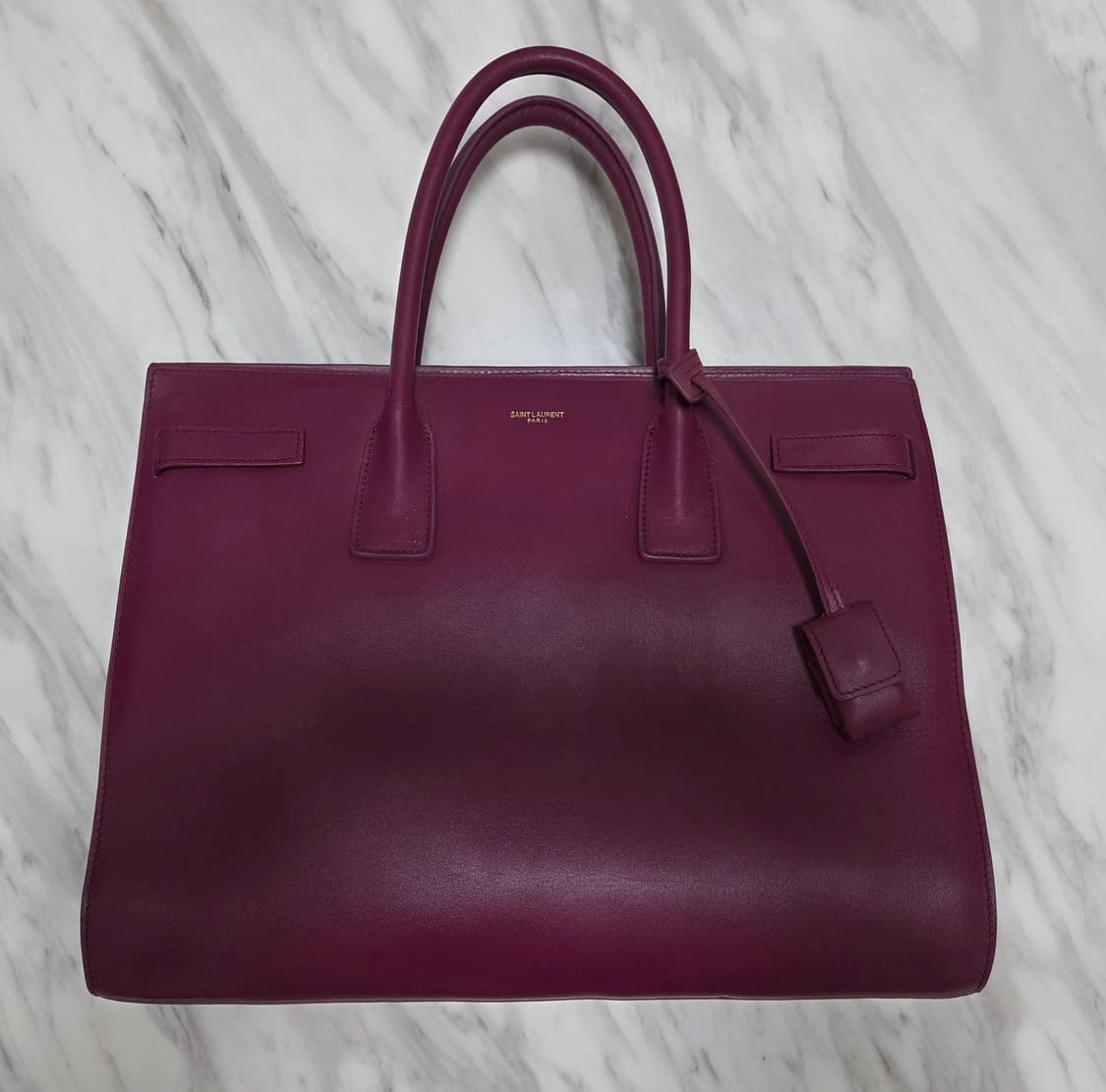 생로랑 버건디 레더 토트백 상품이미지1